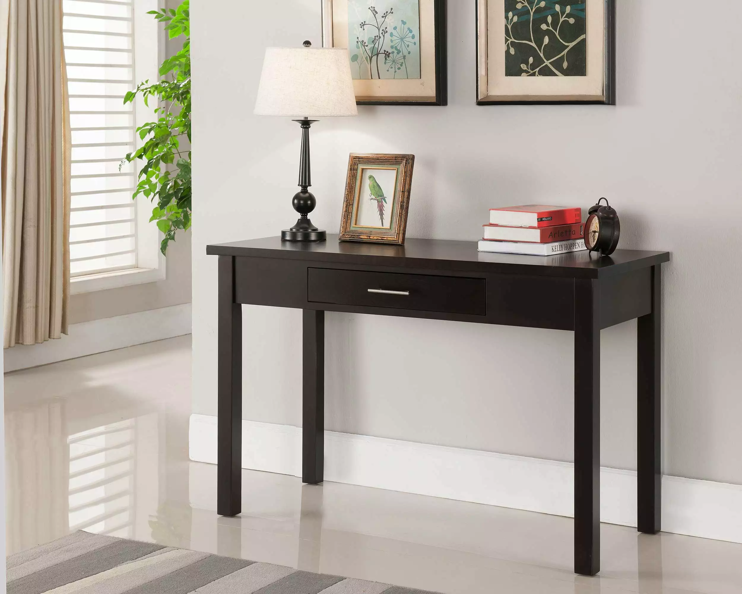 Kings Brand Furniture Wood Home Office Desk Drawer Espresso Finish