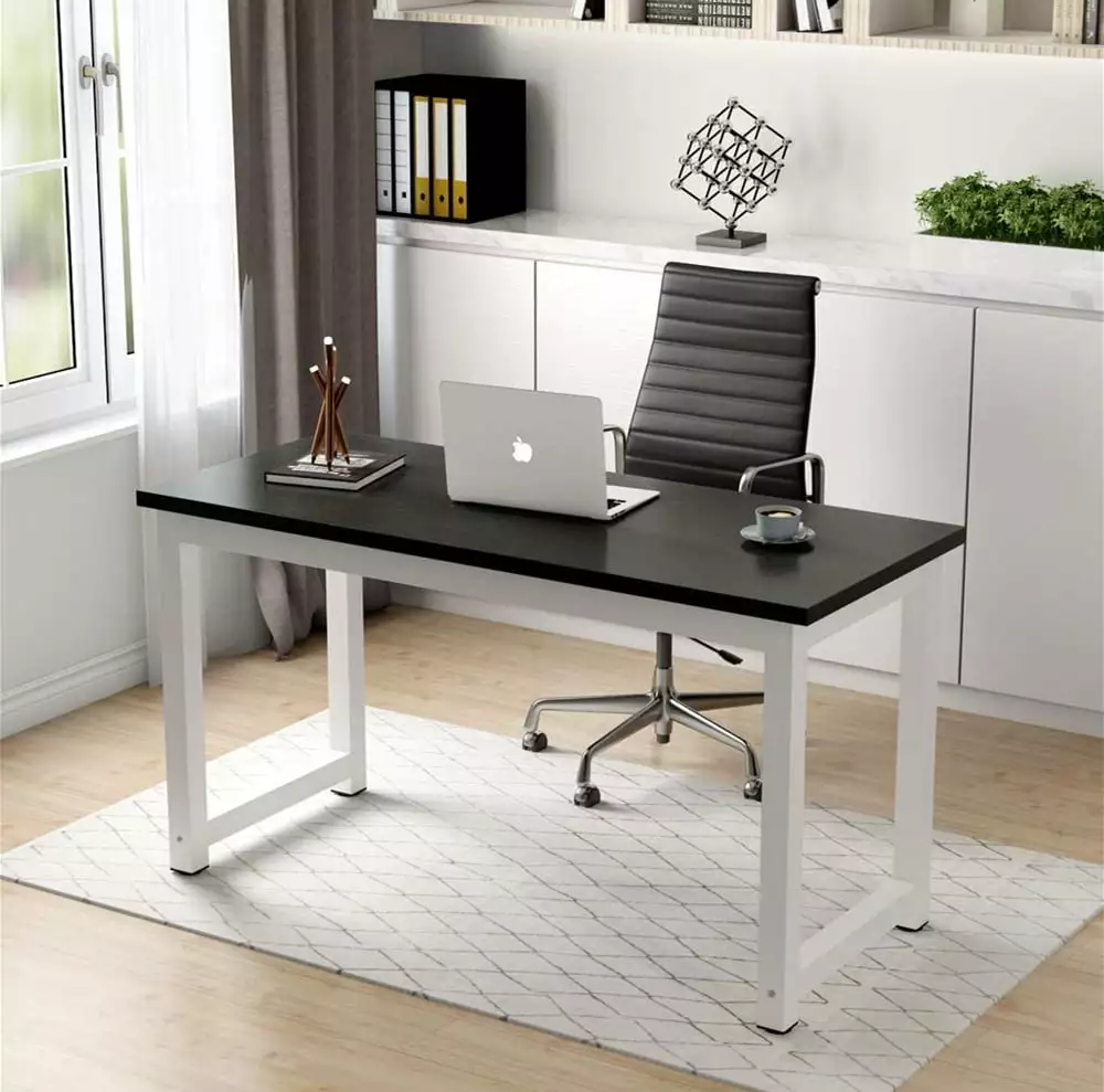 Ktaxon 43 Inch High Strength Wooden Computer Desk Modern Writing Table Home Office Workstation Black