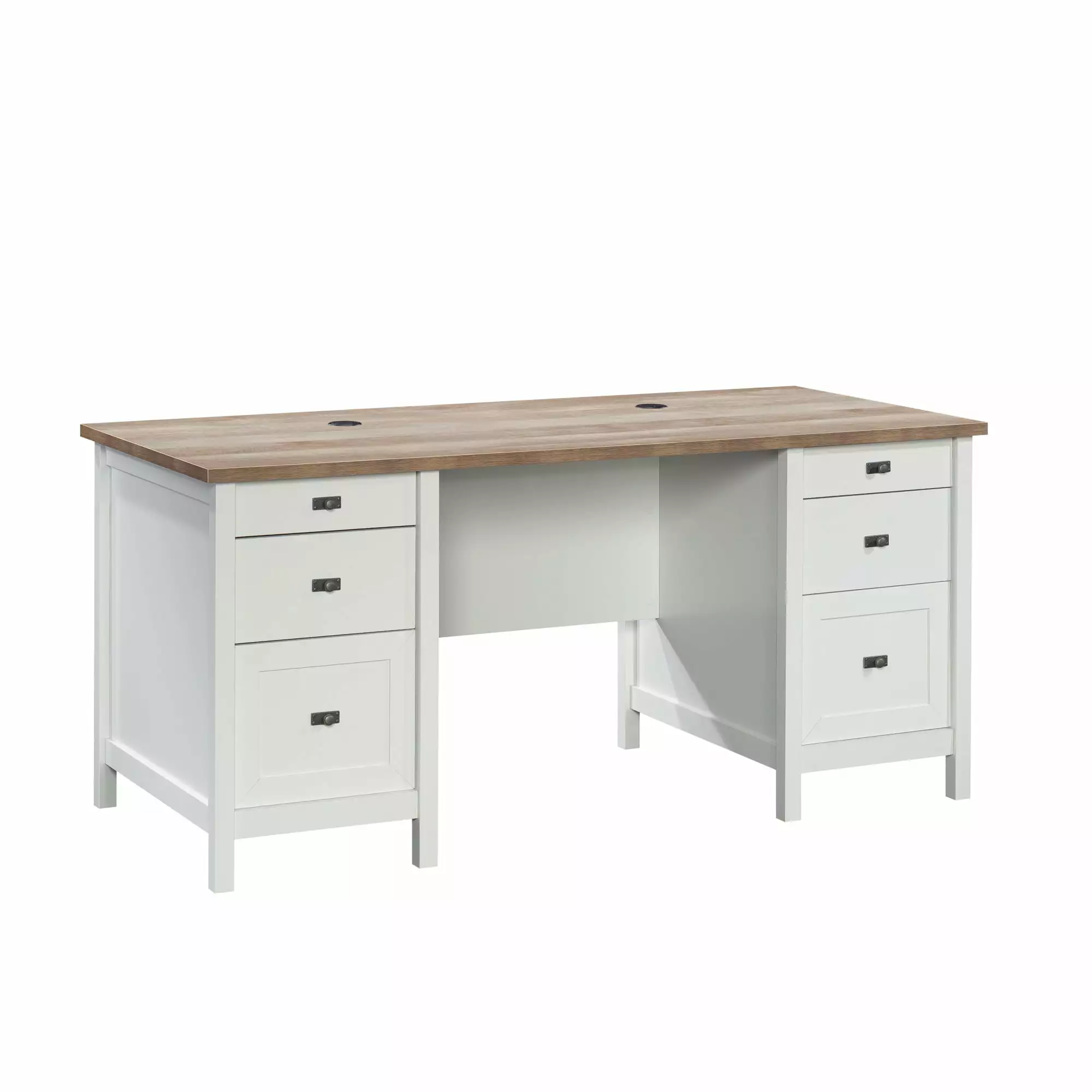 Sauder Cottage Road Engineered Wood Executive Desk White Finish - Modern Office Desk