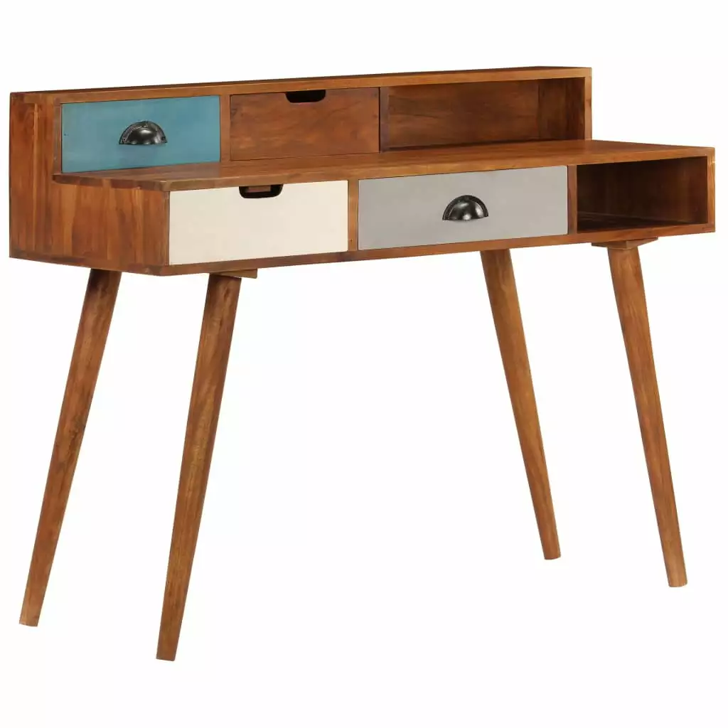 vidaXL 43.3 Inch Solid Acacia Wood Writing Desk Home Office