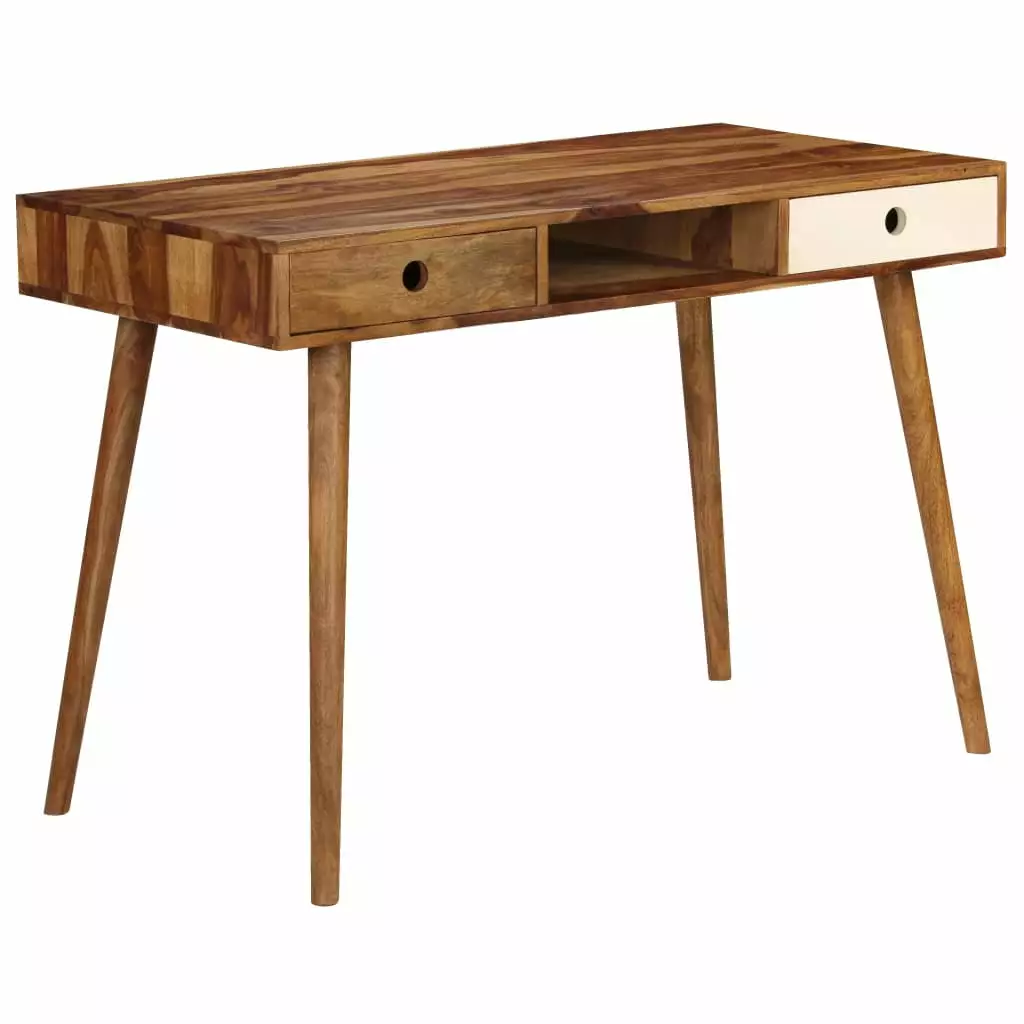 vidaXL 43.3 Inch Solid Sheesham Wood Writing Desk Study
