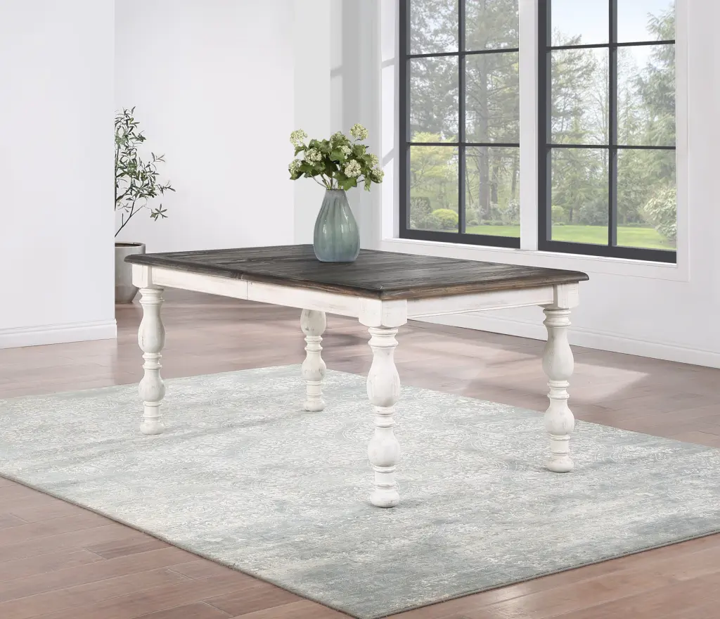 Heston Dining Table Dark Brown Wood Finish steve silver furniture