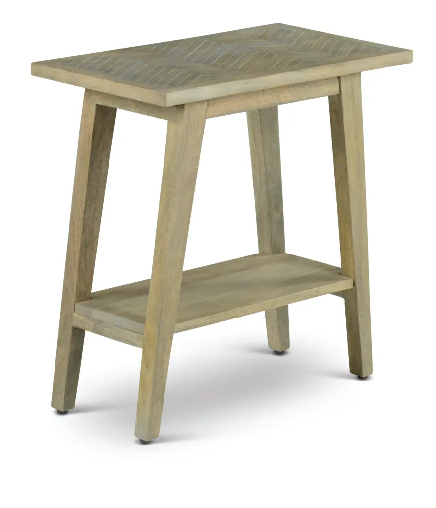 Milani Chairside End Table Light Brown Wood Nightstand steve silver furniture