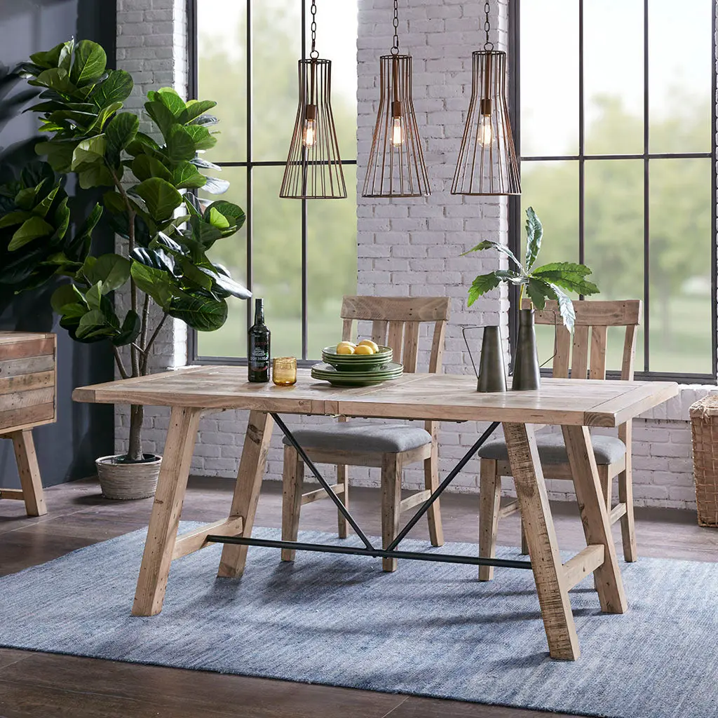 Sonoma Dining Table Natural Solid Wood Rectangular Kitchen Table jla