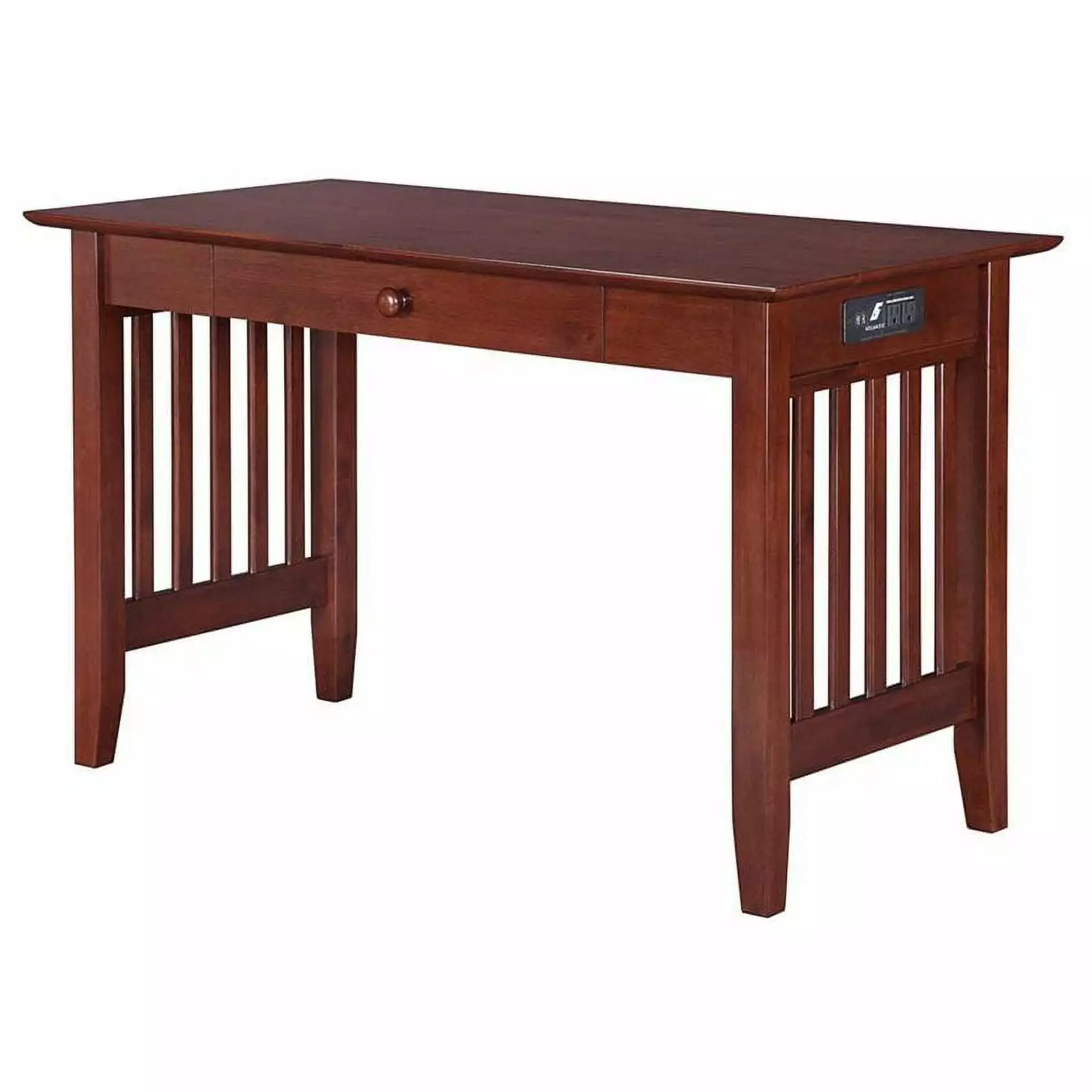 Allora 1 Drawer 48 Inch Mission Style Solid Wood Writing Desk Walnut