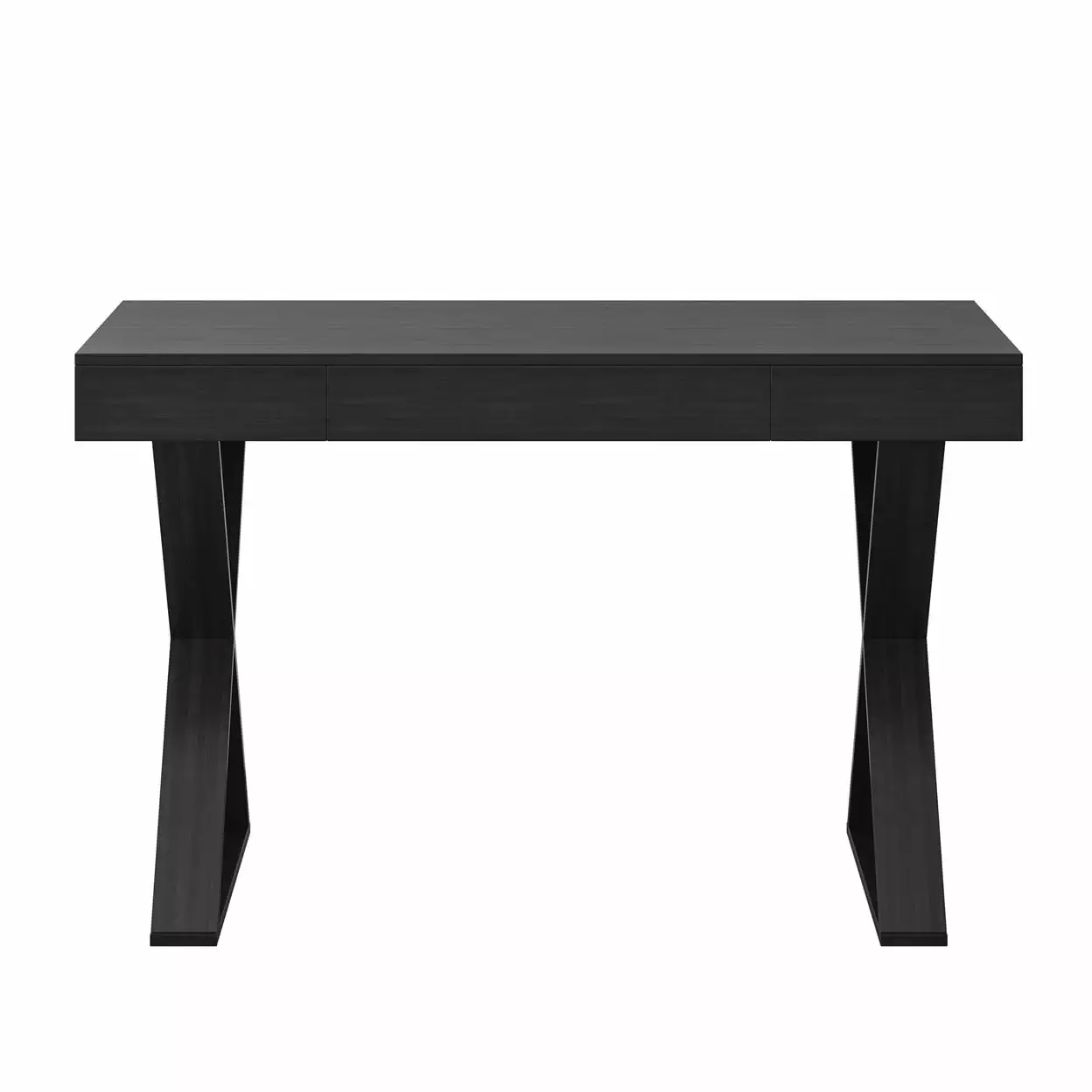 Walter Modern Dark Brown Engineered Wood Farmhouse X-Frame Desk Home Office CORLIVING