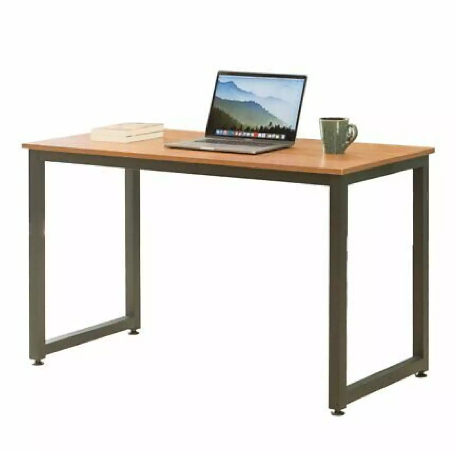 FENG20 Wooden Writing Desk Homes Office Table Sturdy Metal Frame - Durable Home Office Desk