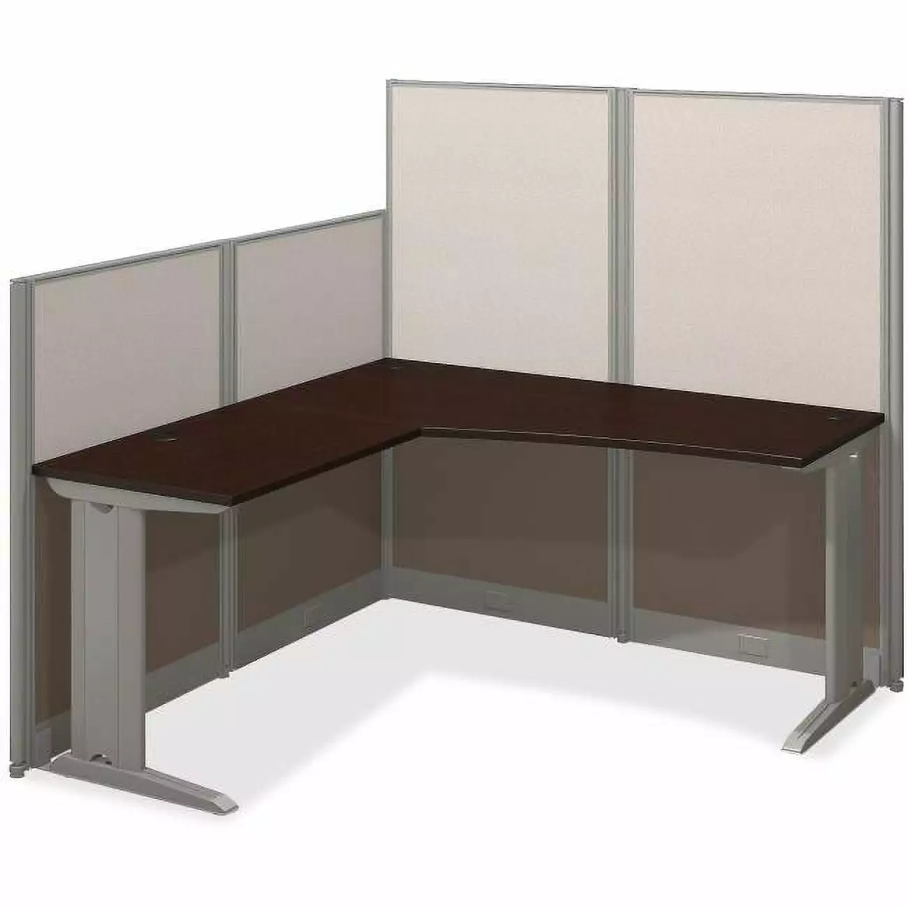 Bush BSHWC36894A203 65 x 65 Mocha Cherry Workstation Box 2 Metal Melamine Desk Bush Furniture