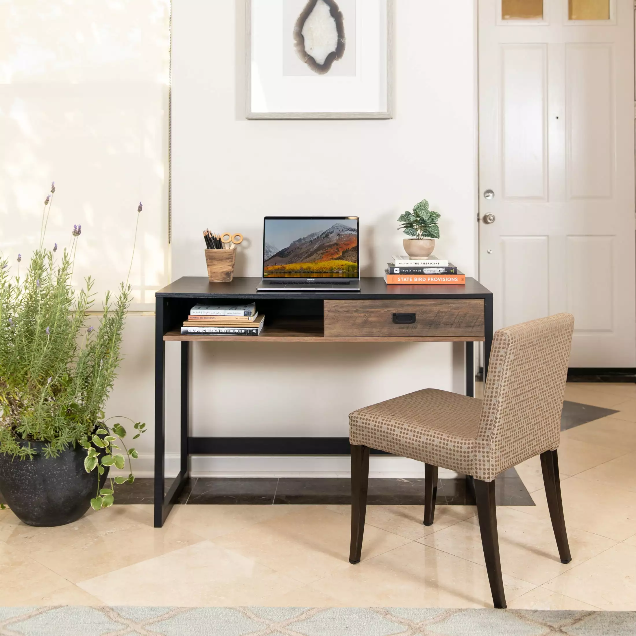 Danya B Oslo Modern Space Saving College or Home Office Workstation Desk Drawer