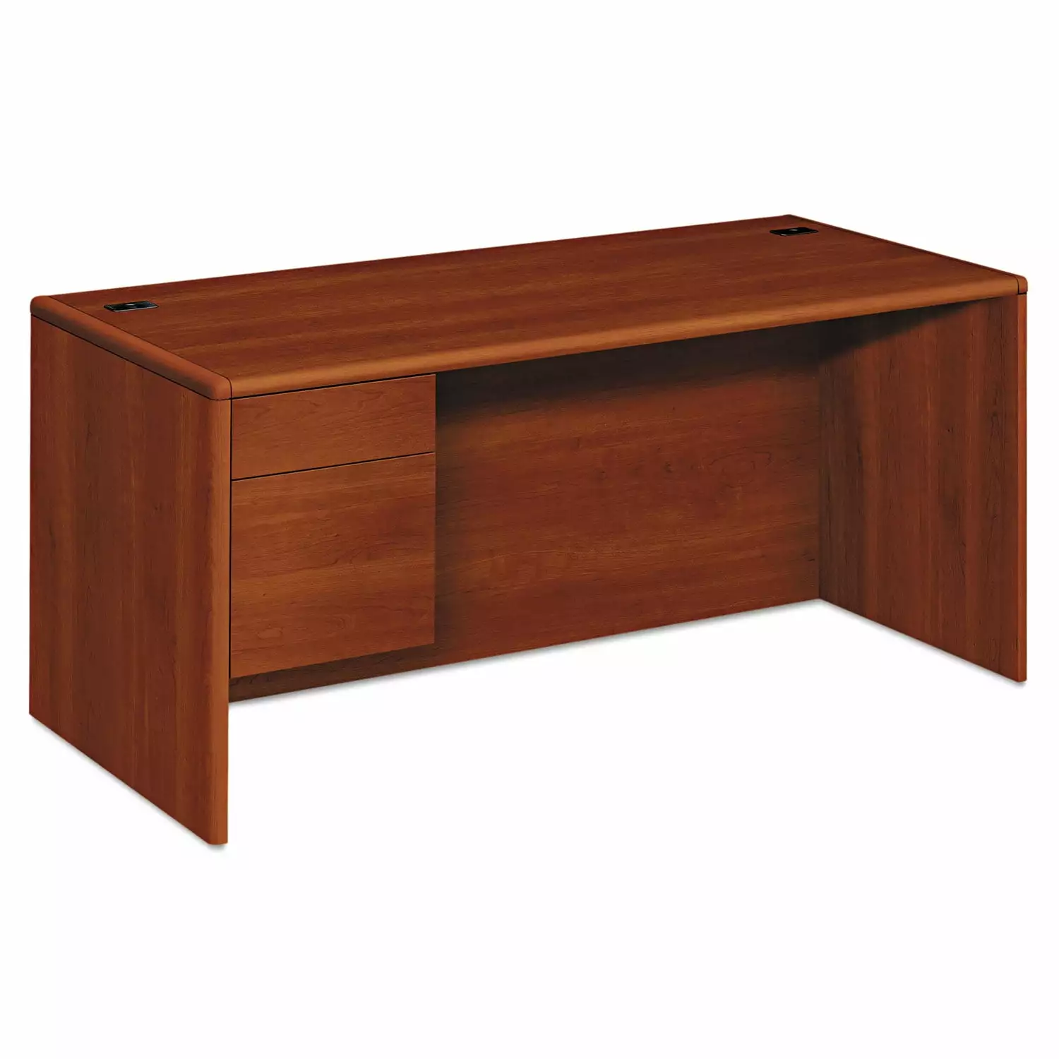 HON 10700 Series L Workstation Desk Three-Quarter Height Pedestal 66 x 30 x 29.5 Cognac