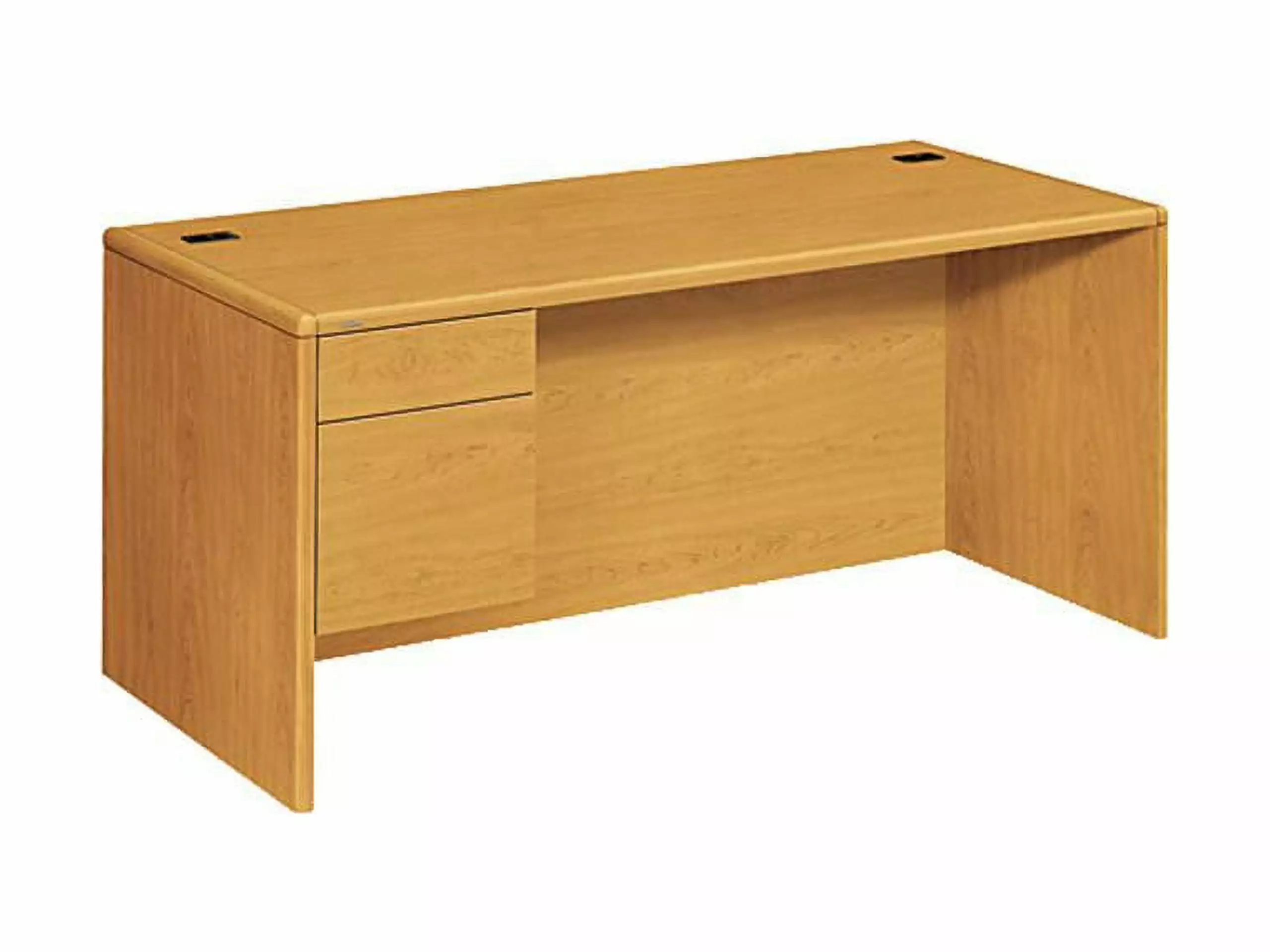 HON 10700 Series L Workstation Desk Three-Quarter Height Pedestal on Left