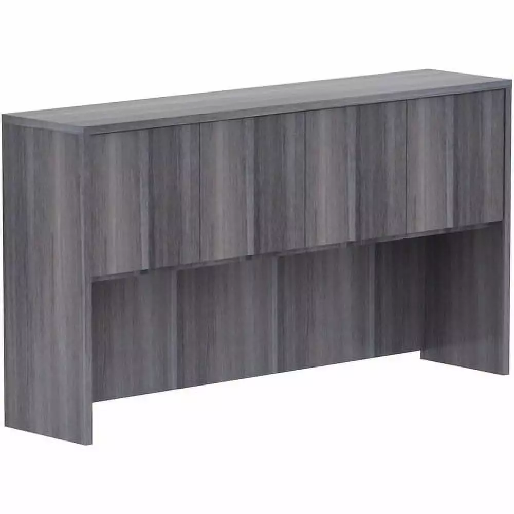 Lorell Weathered Charcoal Laminate Desking 66 x 15 x 36 4 Drawers - PVC Edge Office Desk