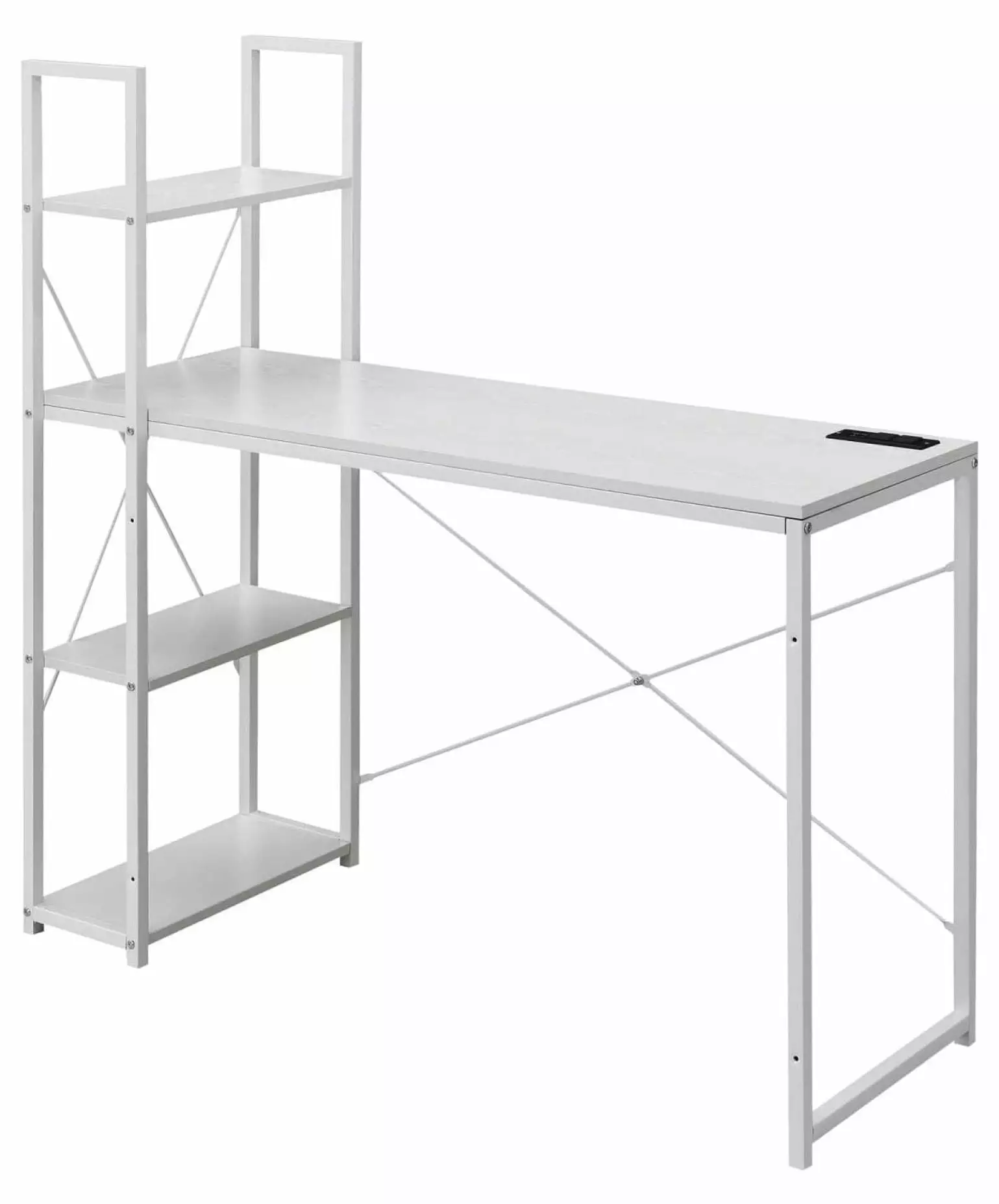 YANG97 Designs2Go Office Workstation Charging Station and Shelves - White/White