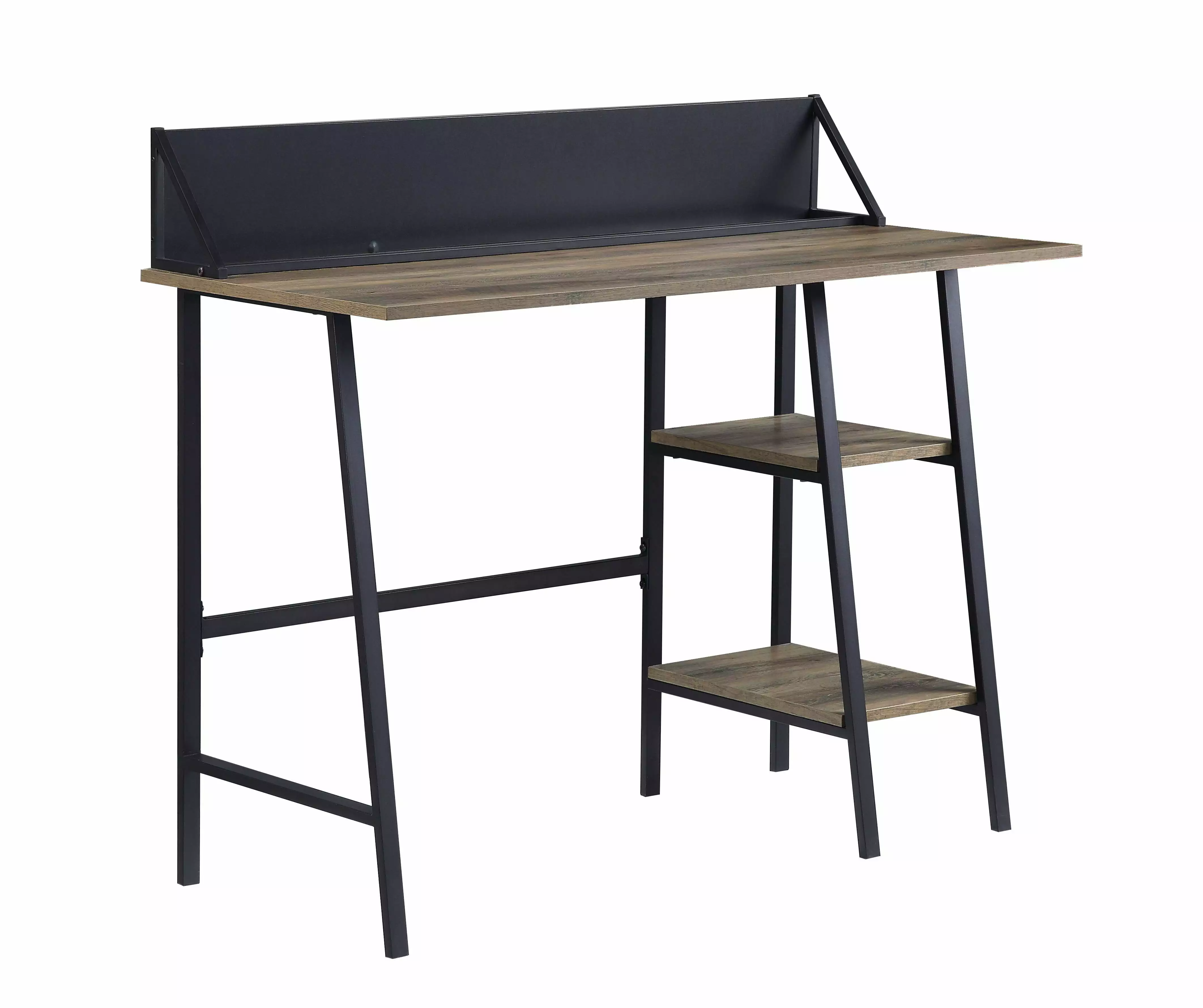 ACME Garima Engineered Wood 2-Shelf Writing Desk Rustic Oak and Black Acme Furniture