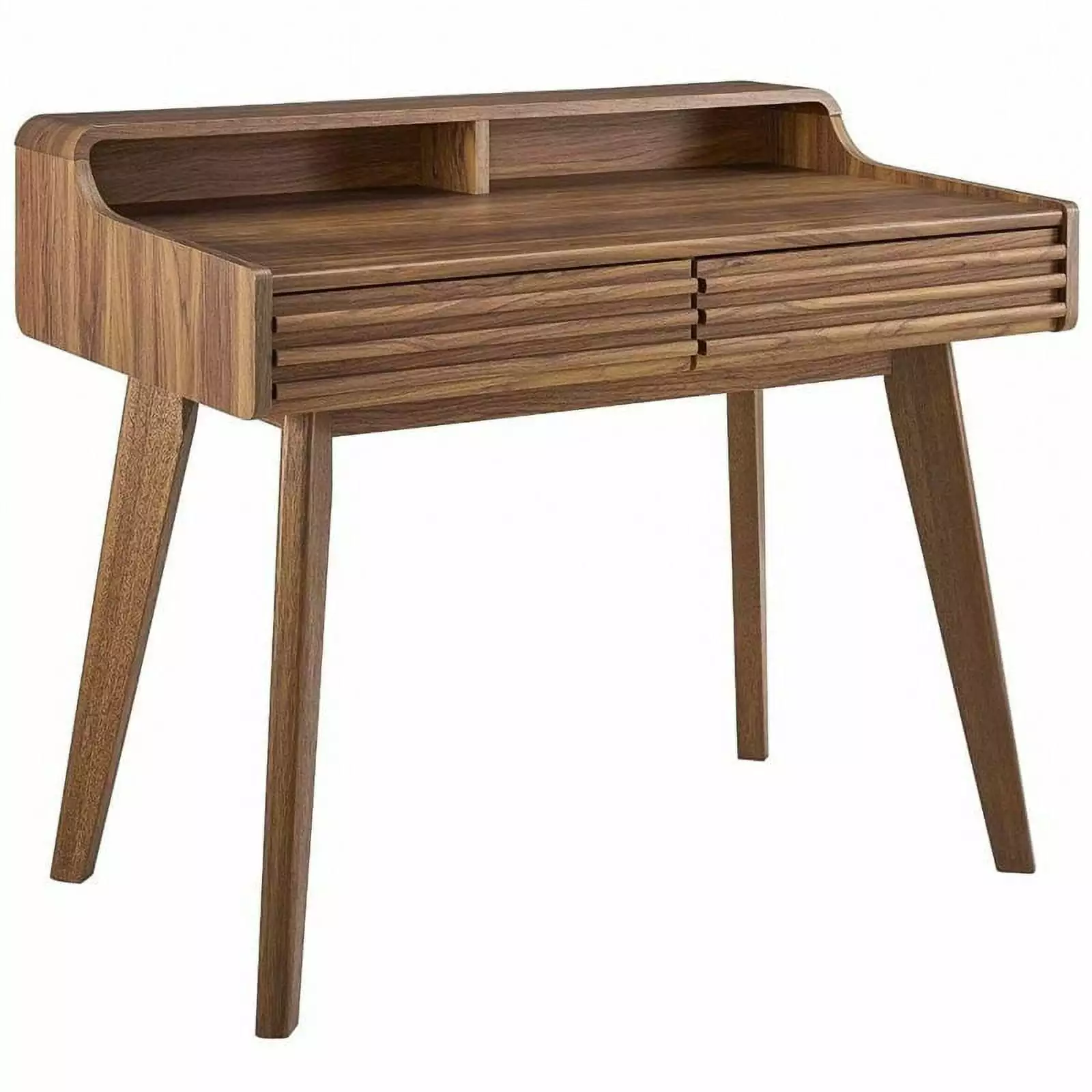 Allora Mid-Century Writing Desk Walnut Finish Retro Style