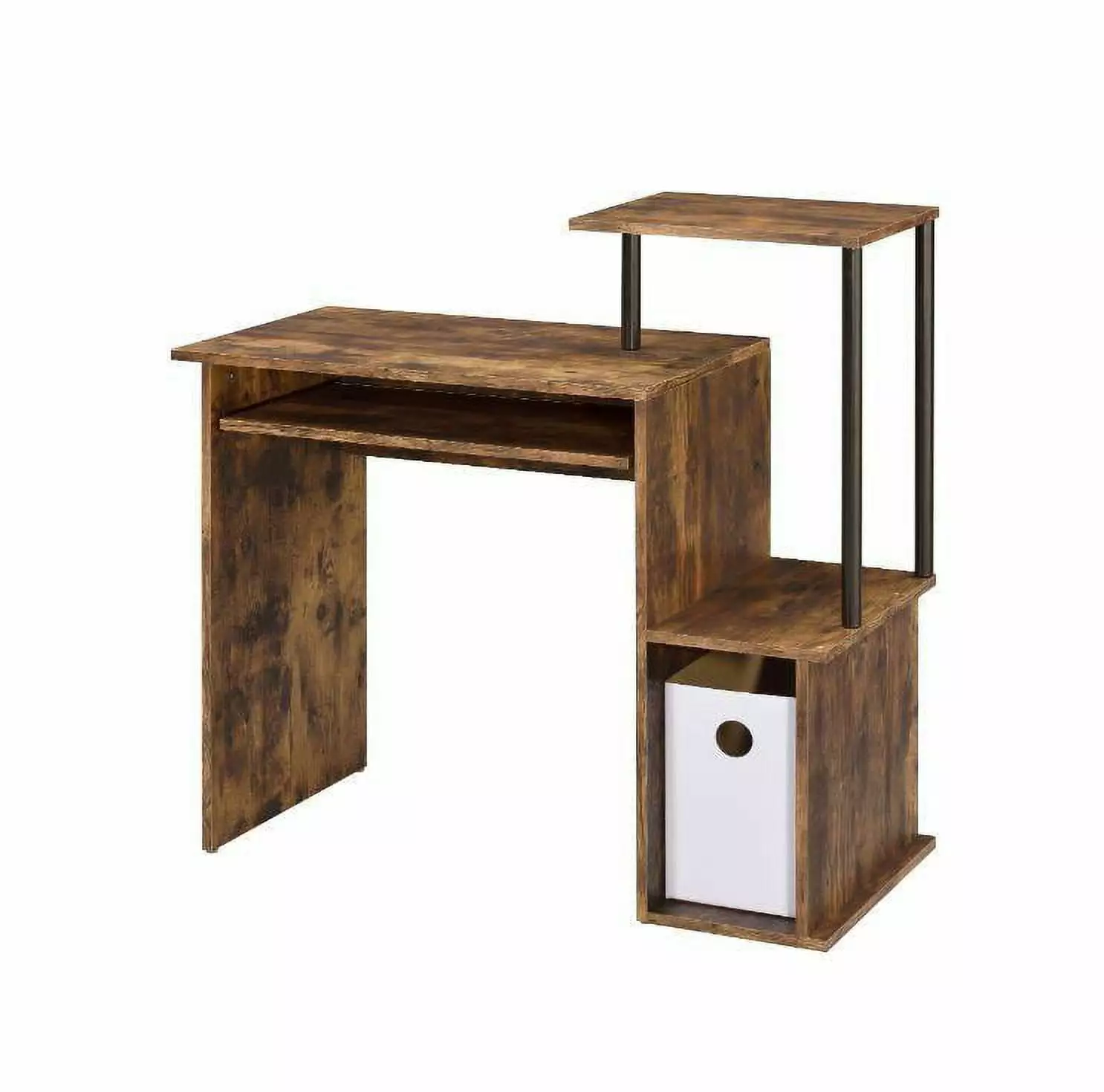 ACME Lyphre Multipurpose Home Office Computer Writing Desk - Weathered Oak Finish Workstation ARCTICSCORPION
