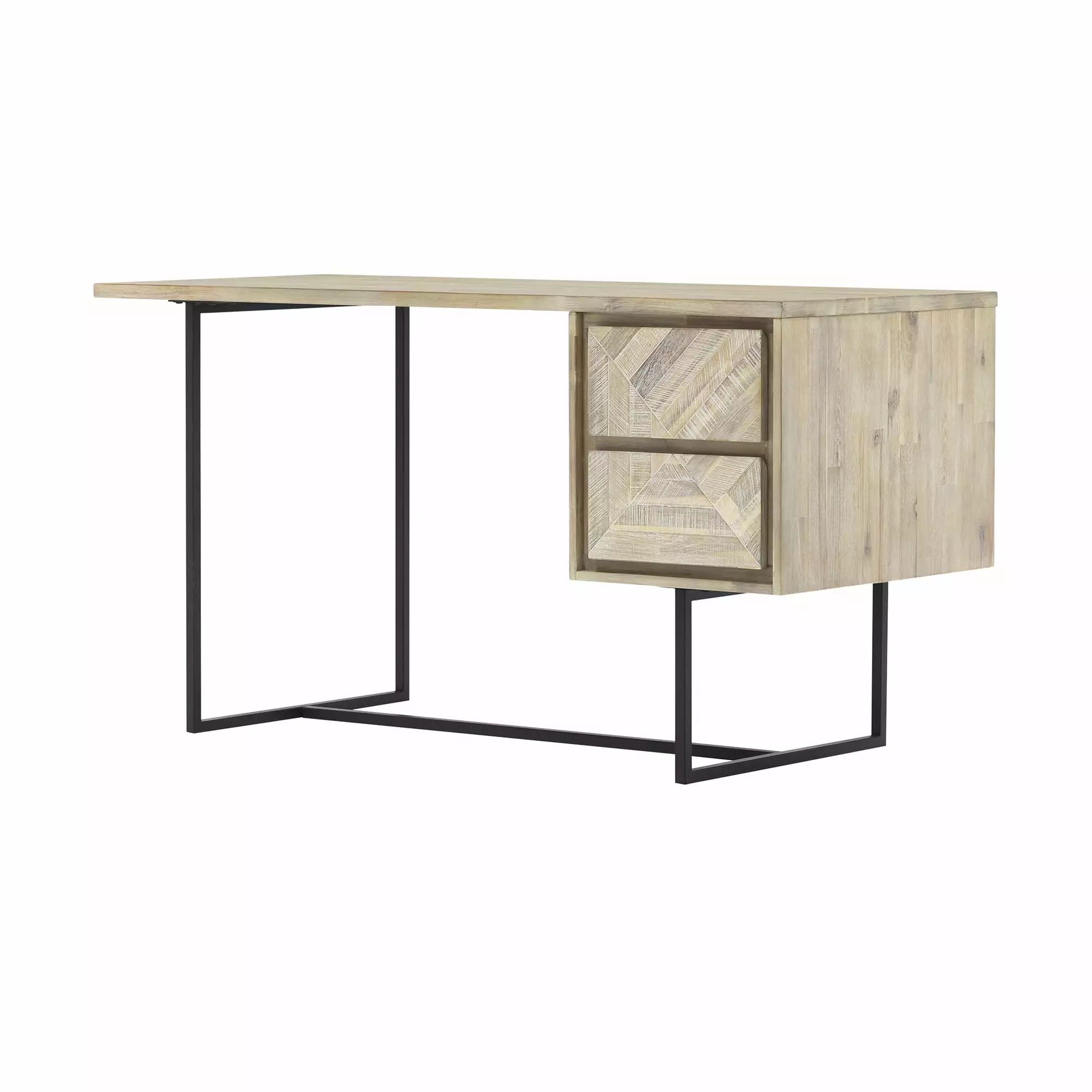 Armen Living Peridot 242-Drawer Modern Wood Desk Natural - Sleek Home Office Desk