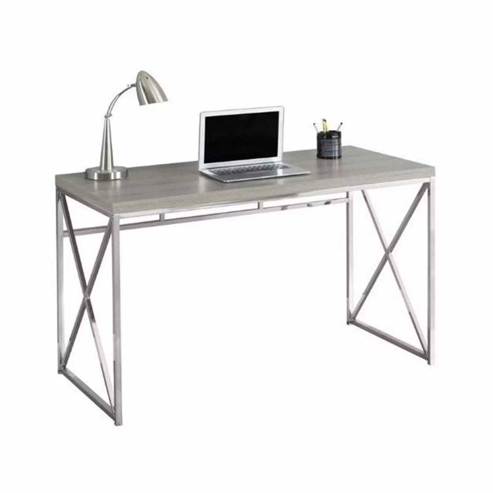Atlin Designs 48 Metal Writing Desk Dark Taupe Industrial Office Desk