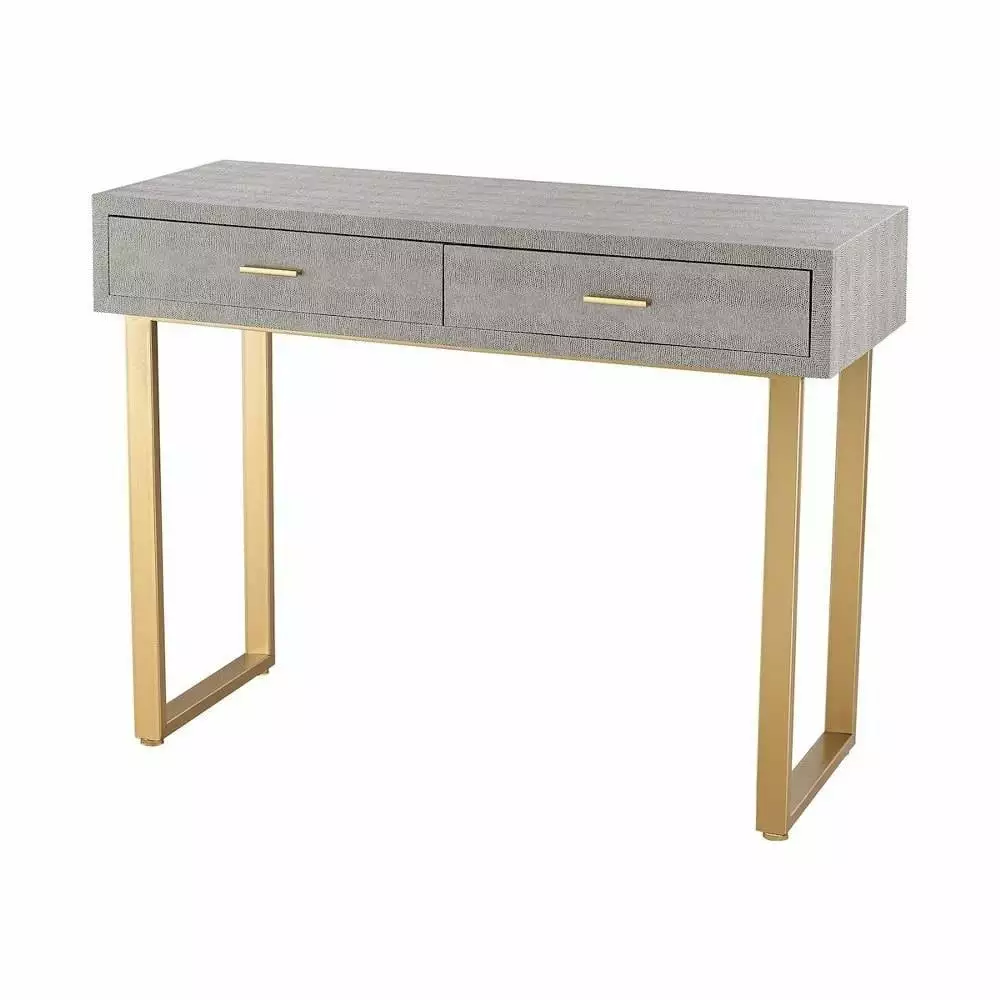 1-Drawer Solid Mahogany and Woven Raffia Writing Desk White Finish 42W x 31H Bailey Street