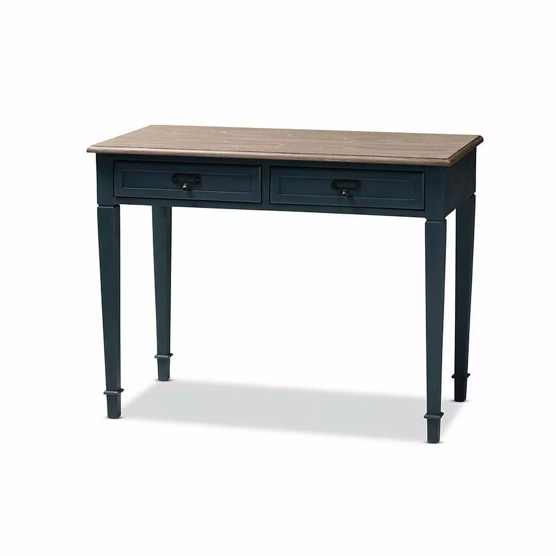 Baxton Studio Dauphine Wood Accent Writing Desk Blue
