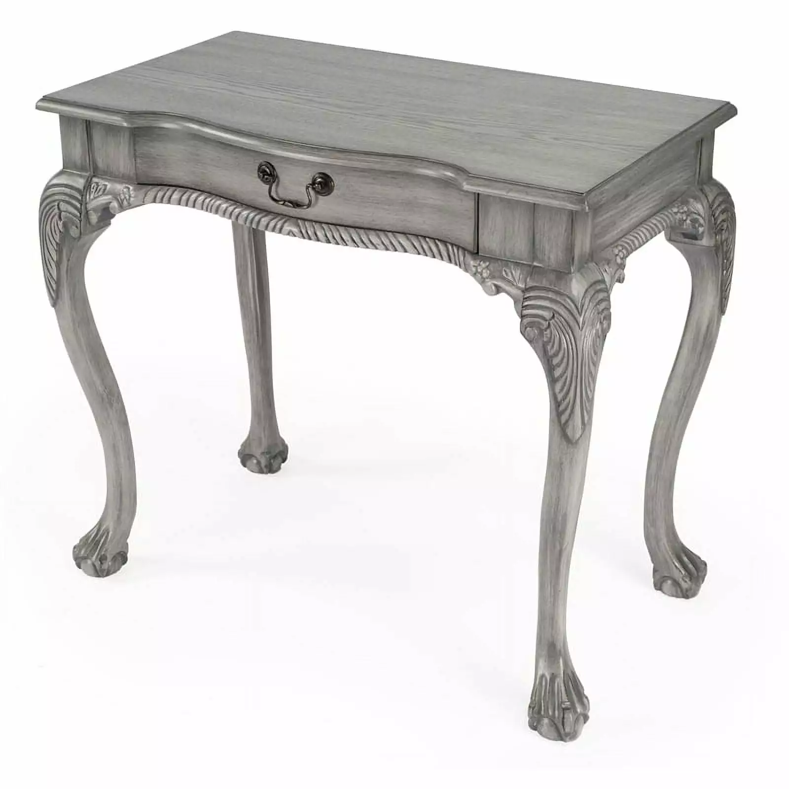 Beaumont Lane Gray Wood Writing Desk Modern Home Office