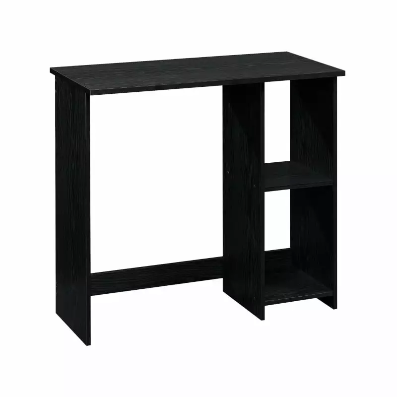 Small Space Writing Desk 2 Shelves True Black Oak Finish Beiyu