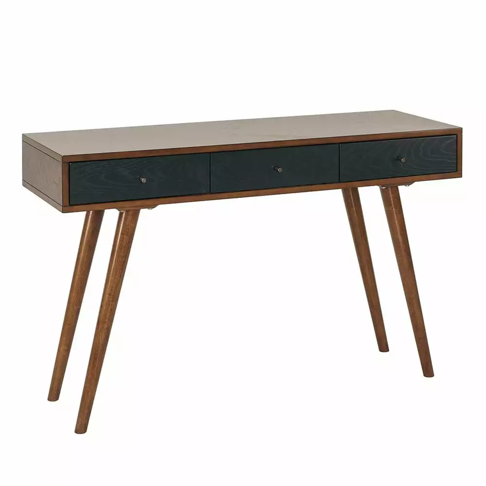 Pecan Blue 3-Drawer Writing Desk Belen Kox