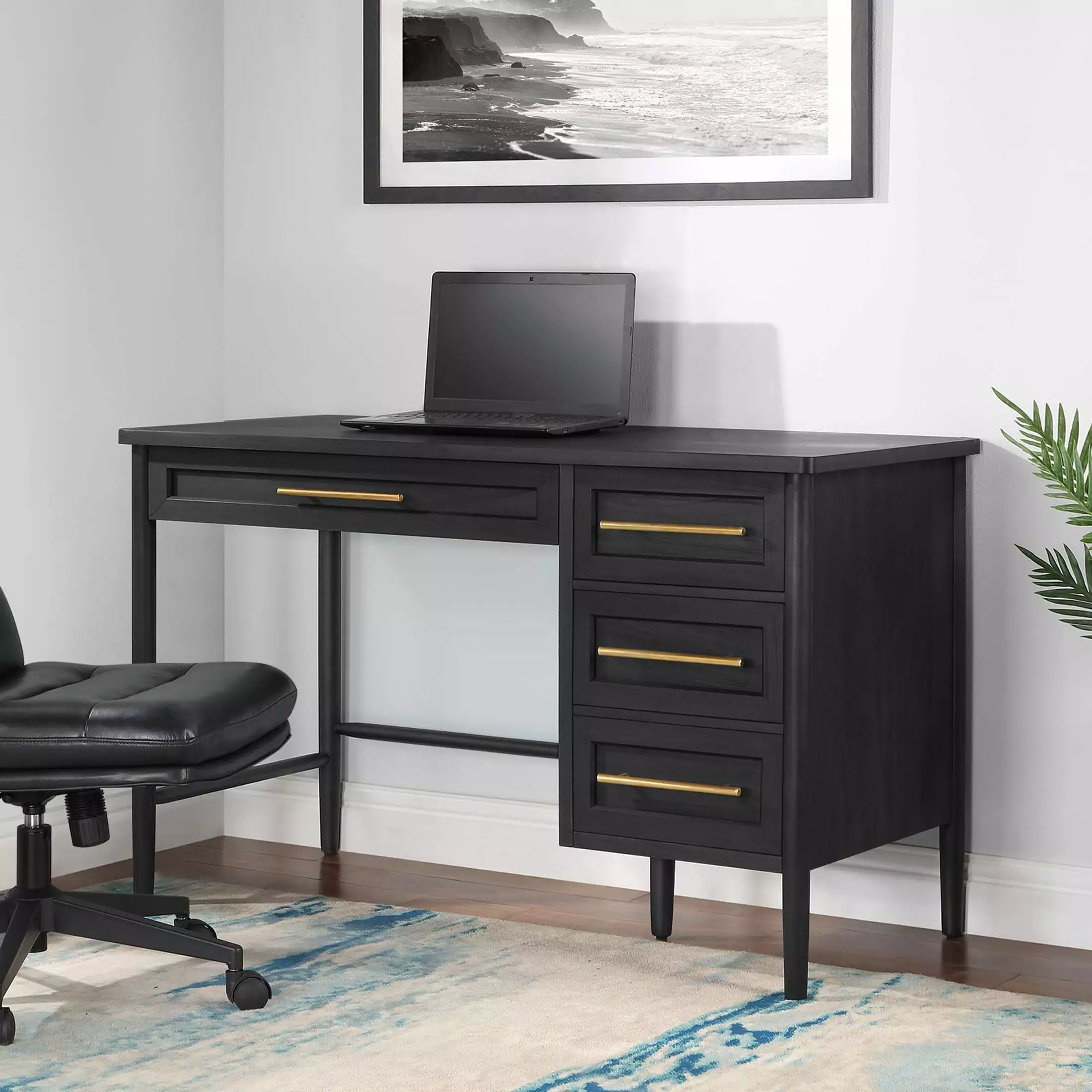 Better Homes & Gardens Oaklee Writing Desk Charcoal Finish Modern Home Office Desk
