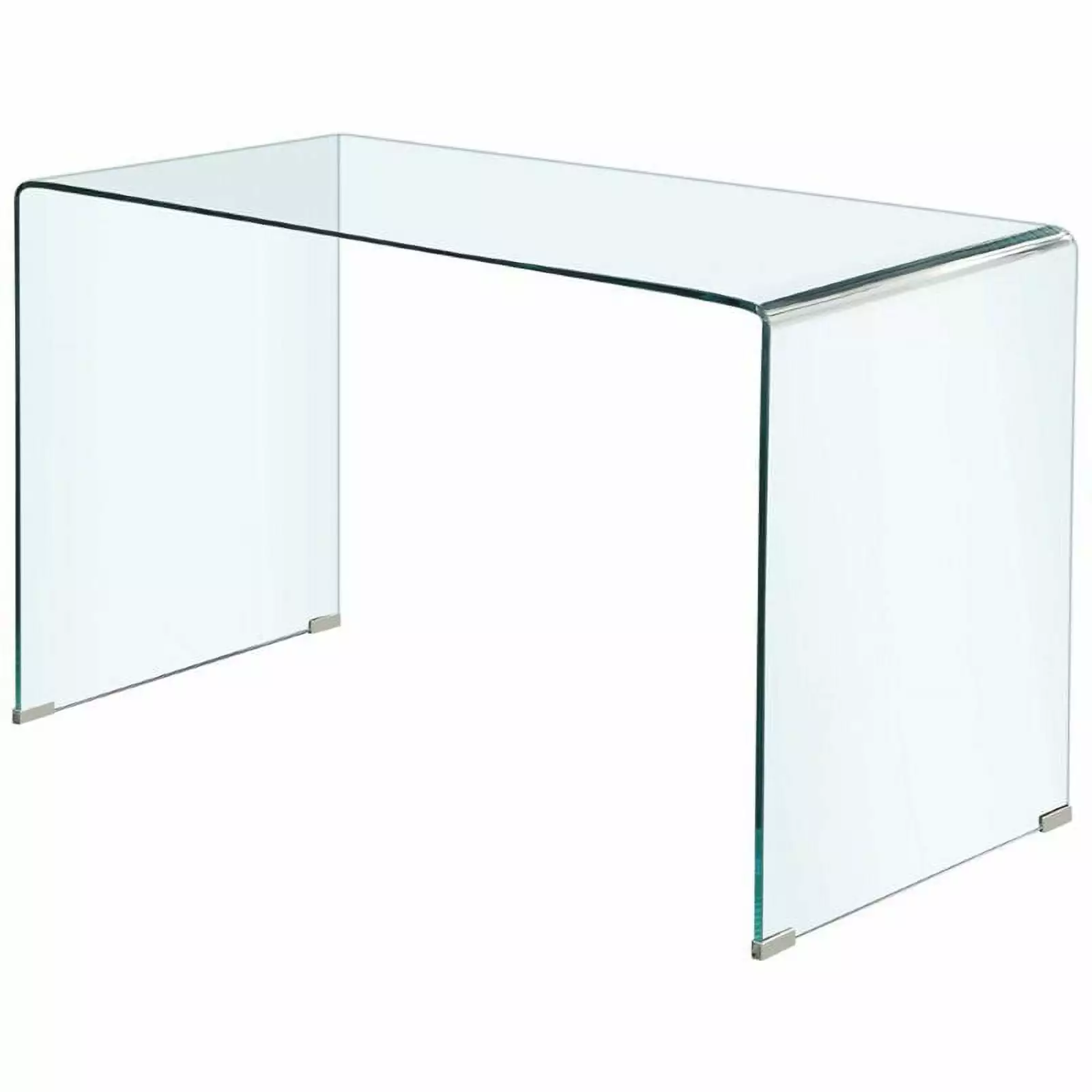 Bowery Hill Contemporary Clear Glass Writing Desk - Modern Home Office Furniture