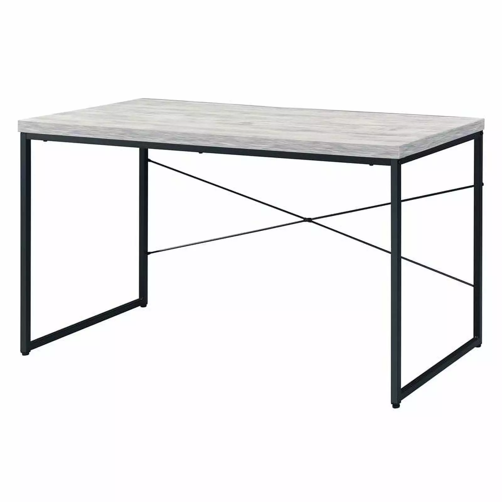 Bowery Hill Contemporary Desk Antique White-Ash and Black Modern Office Desk
