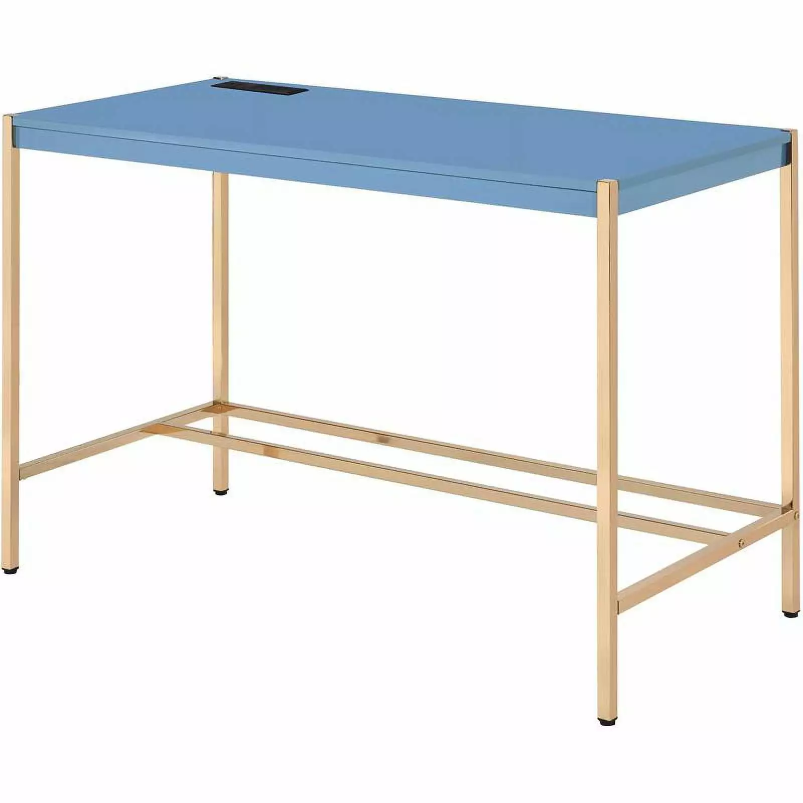 Bowery Hill Contemporary Writing Desk Navy Blue & Gold Finish - Stylish Office Desk