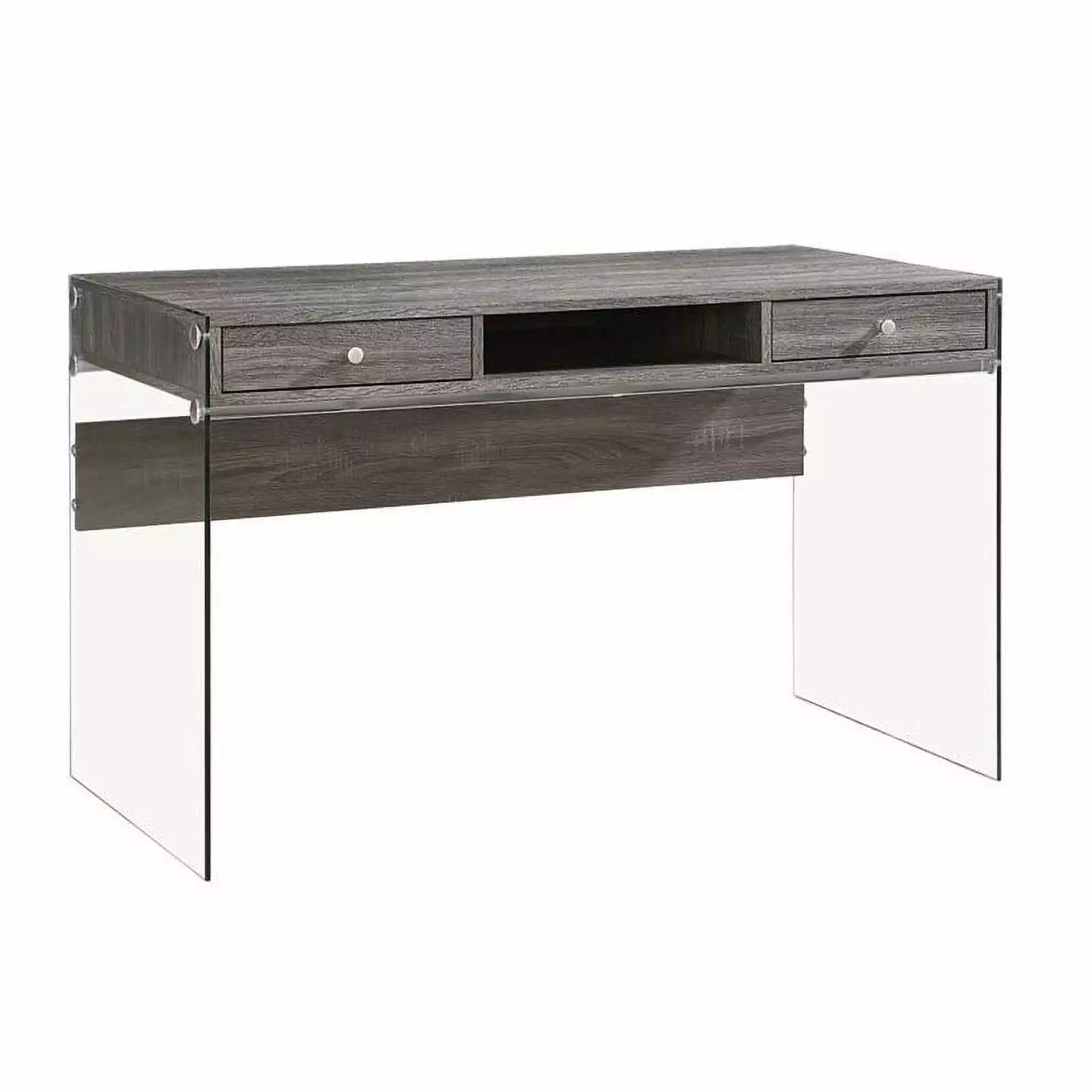 Bowery Hill Modern 2 Drawer Writing Desk Weathered Gray