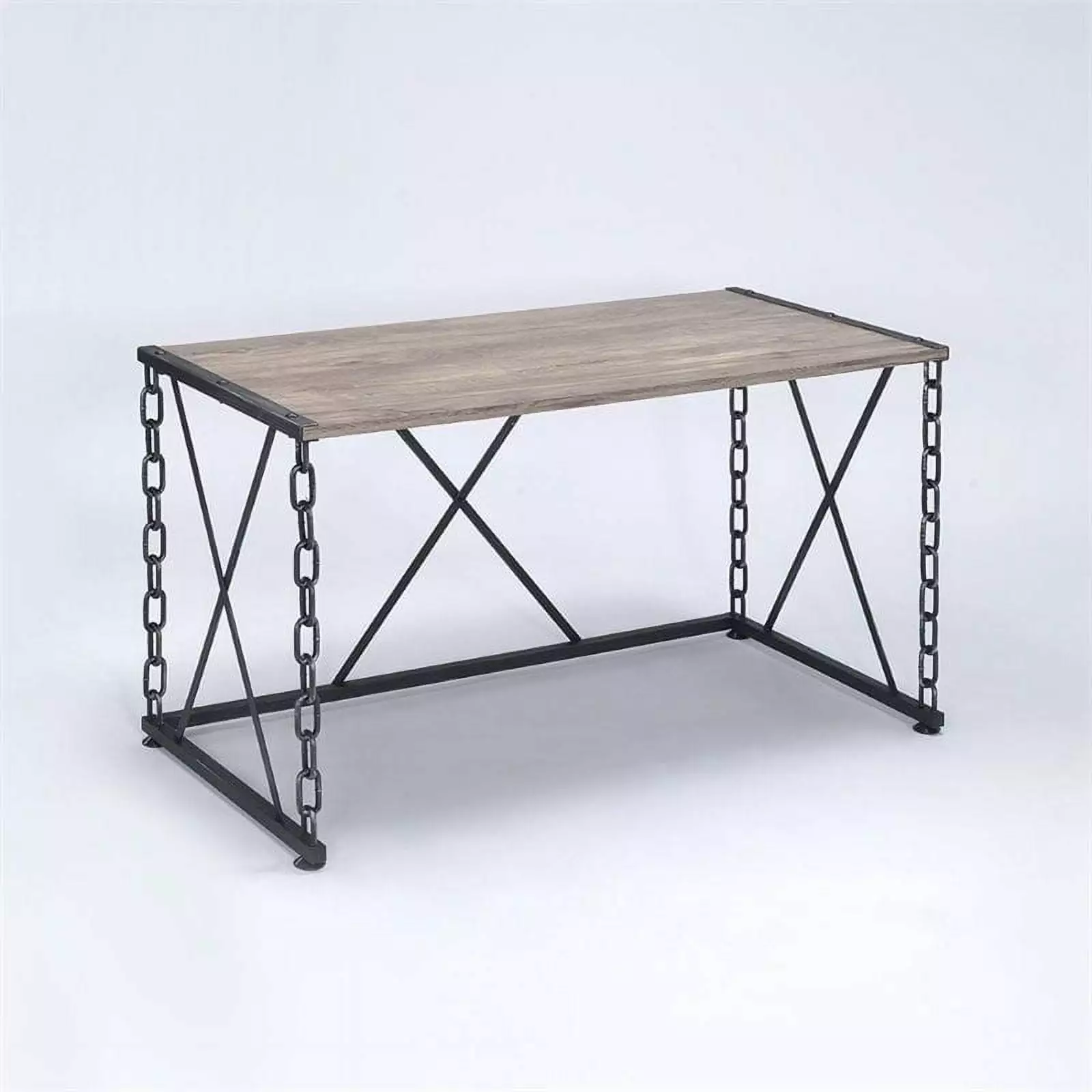 Bowery Hill Writing Desk Rustic Oak and Antique Black