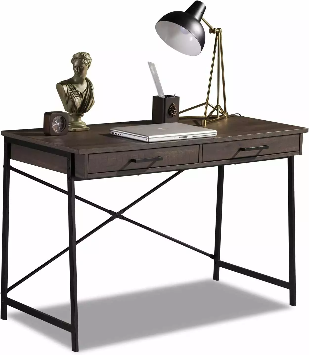 Caffoz Smoky Oak Home Office Computer Writing Desk Work and Study