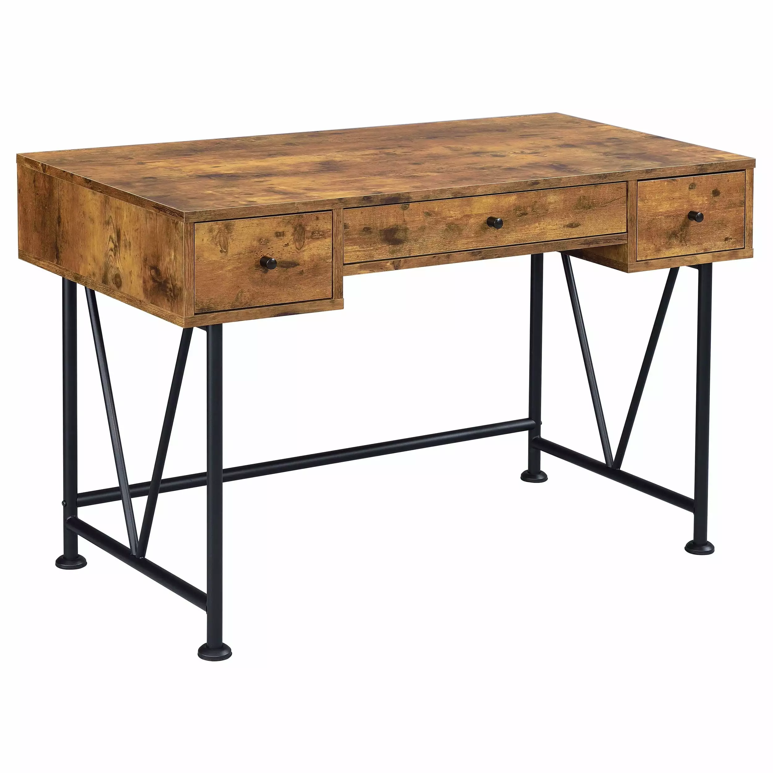 Coaster Furniture Analiese Antique Nutmeg and Black 3-drawer Writing Desk Coaster Company