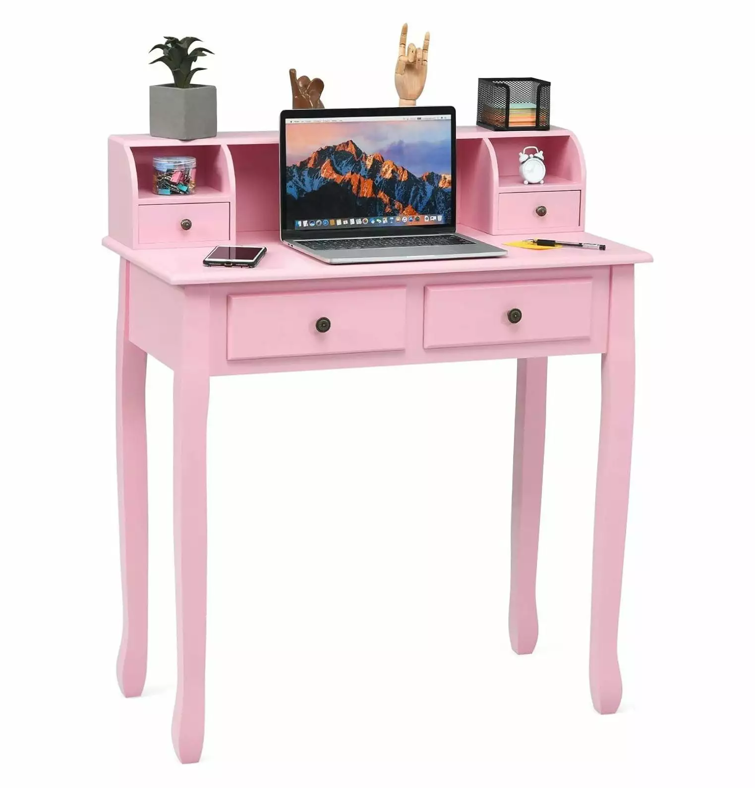 CodYinFI Writing Desk 4 Drawers and Detachable Organizer - Secretary Table Home Office