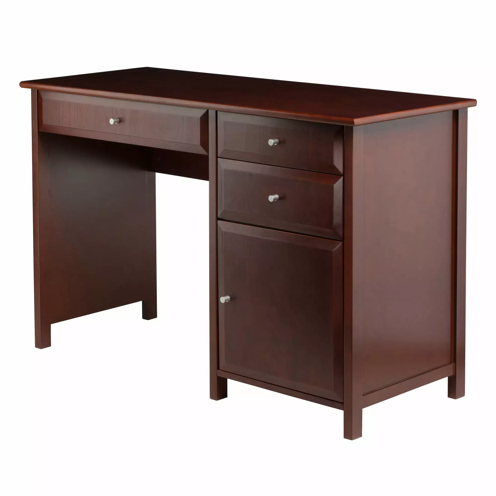 Contemporary Home Living 47 Walnut Brown Wooden Office Writing Desk