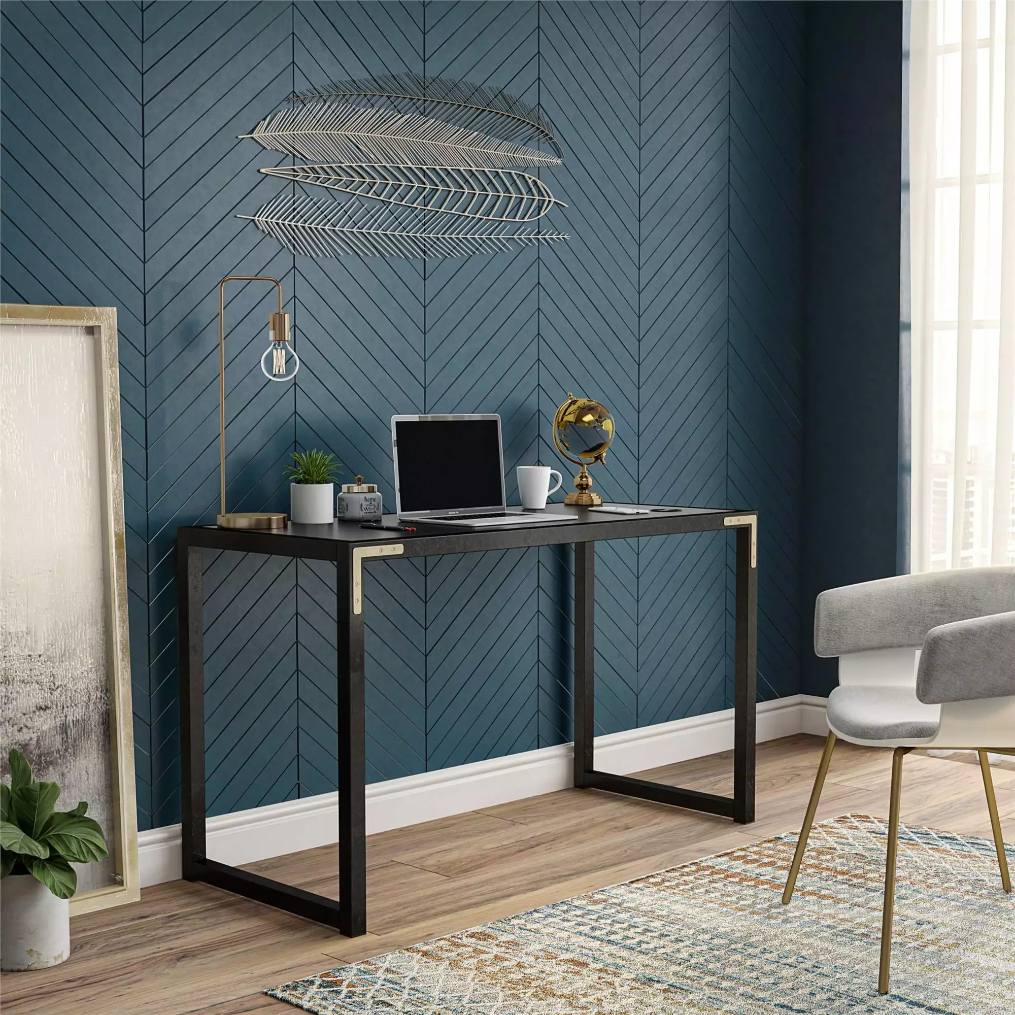 Bel Air Writing Desk Black Finish CosmoLiving by Cosmopolitan