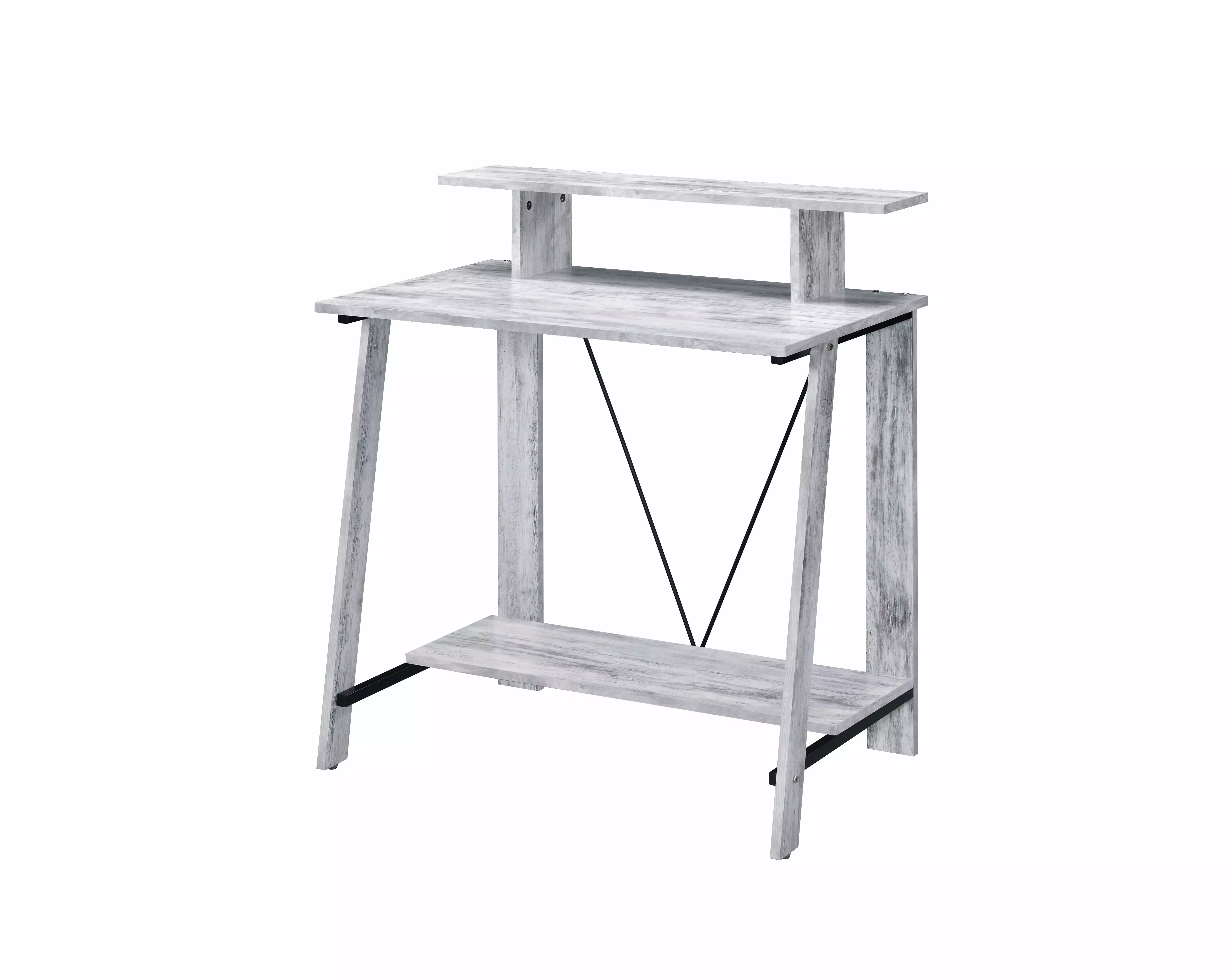 CoSoTower Writing Desk Antique White Black Finish 92732 Home Office Study