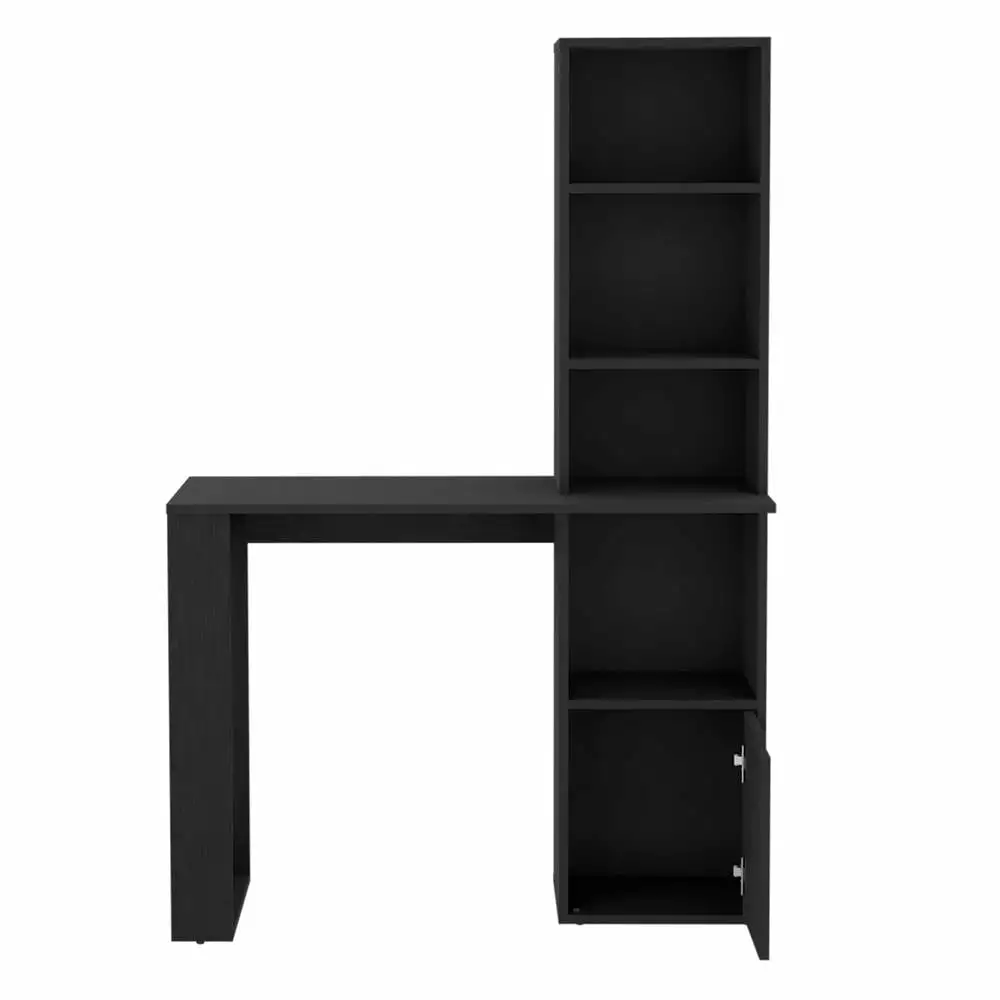 Depot EShop Ripley Engineered Wood Writing Desk Bookcase and Cabinet Black
