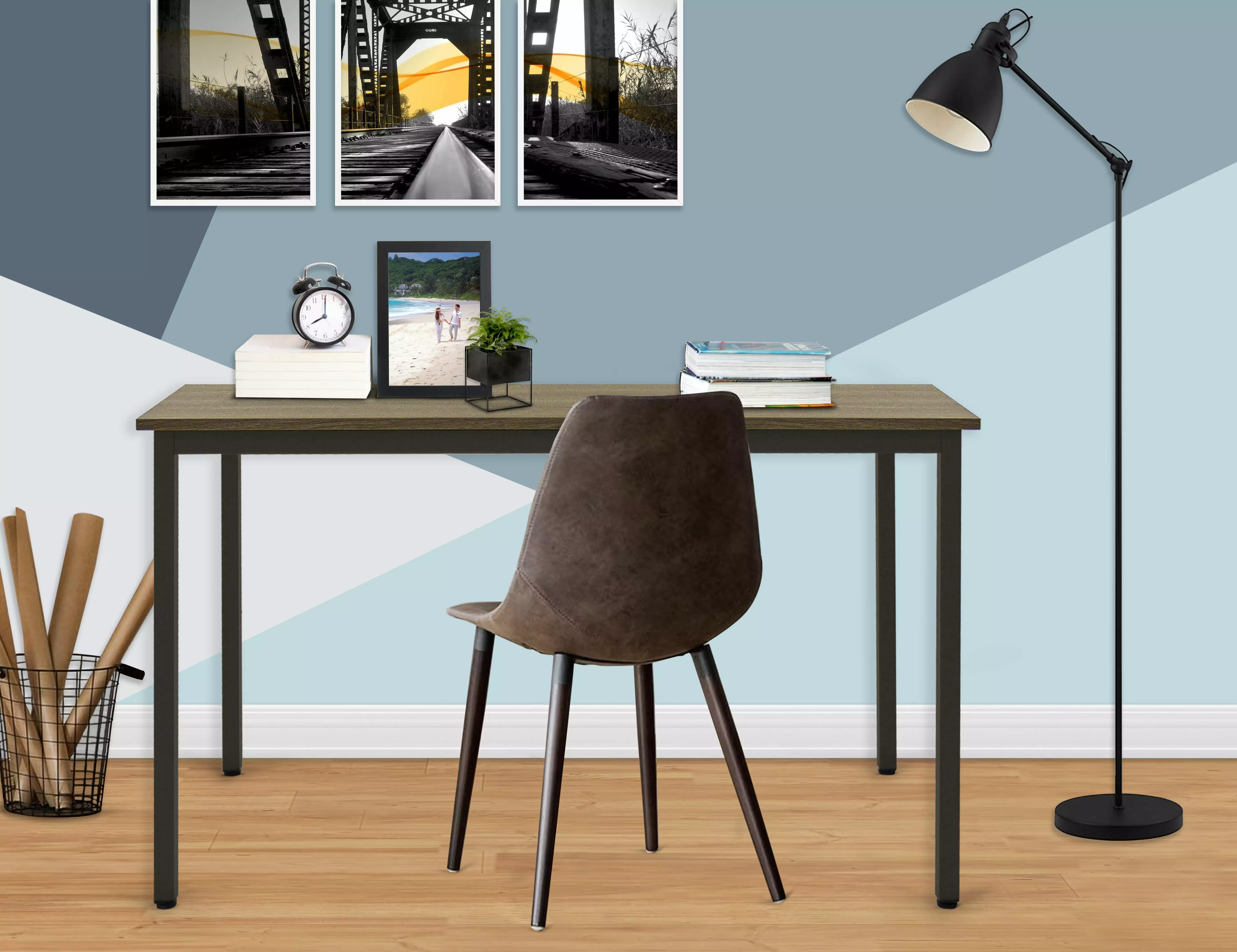 Duramax Contemporary English Walnut Atlas Desk Home Office
