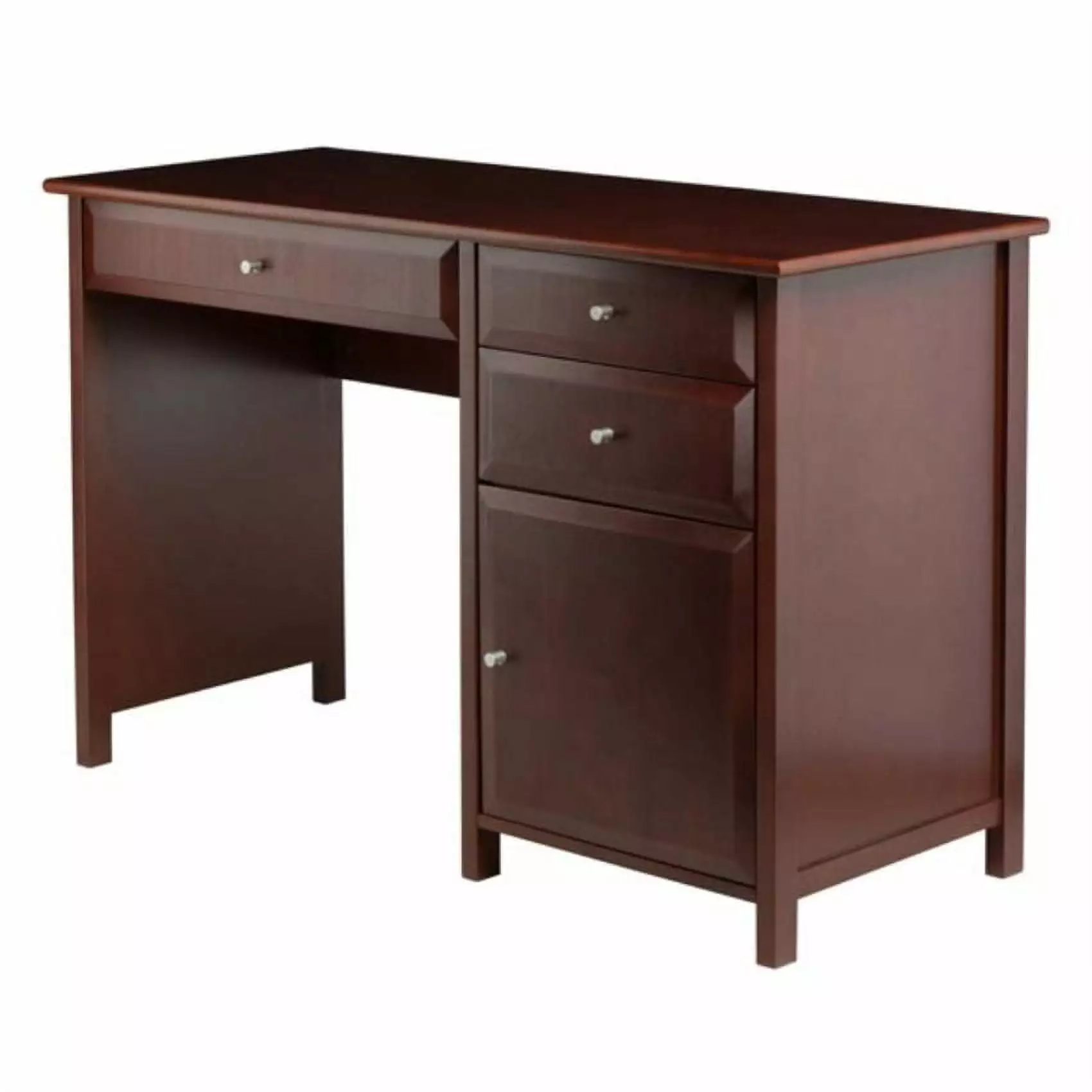 Ergode Delta Office Writing Desk Walnut Finish Modern Workstation