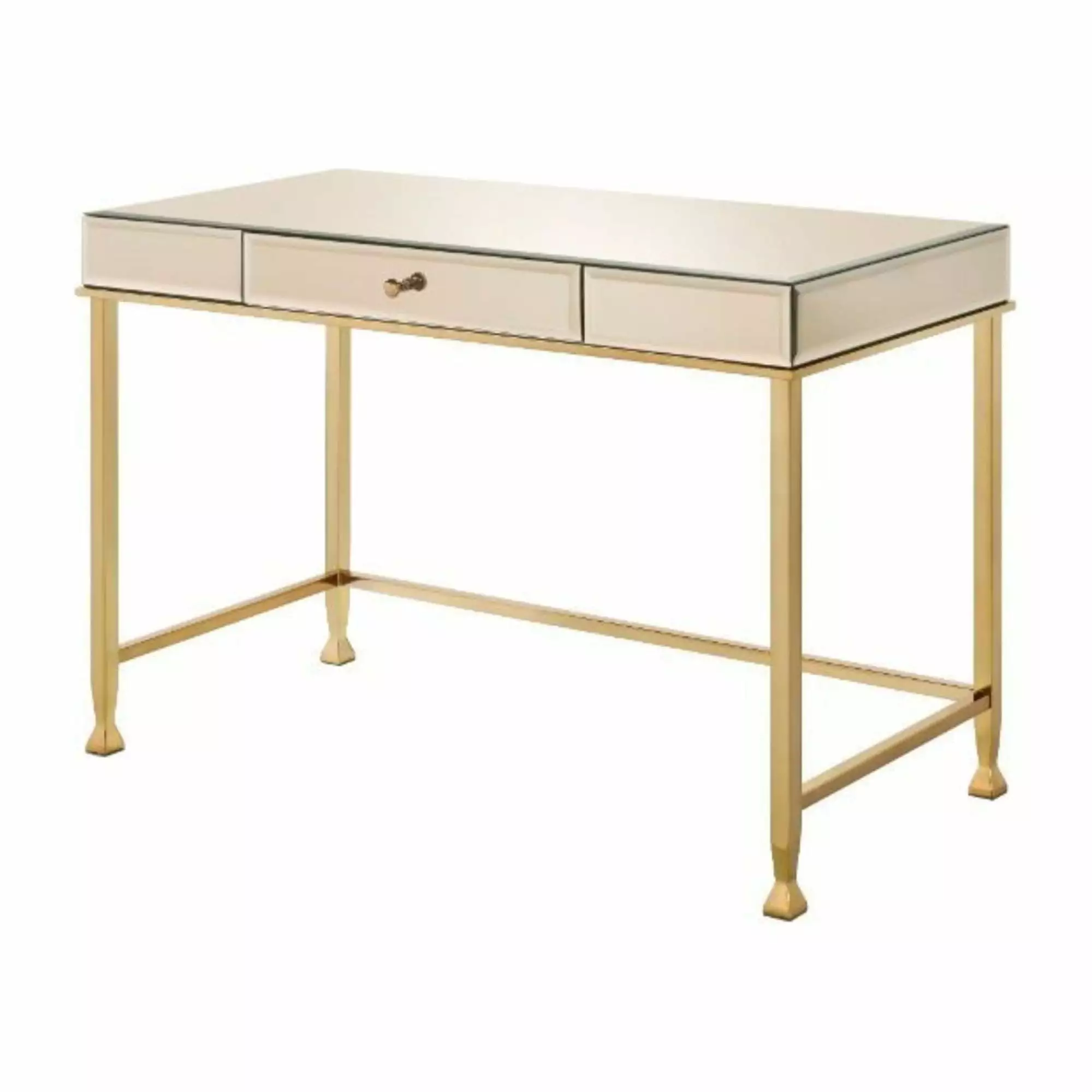 Ergode Smoky Mirrored and Champagne Writing Desk Modern Design