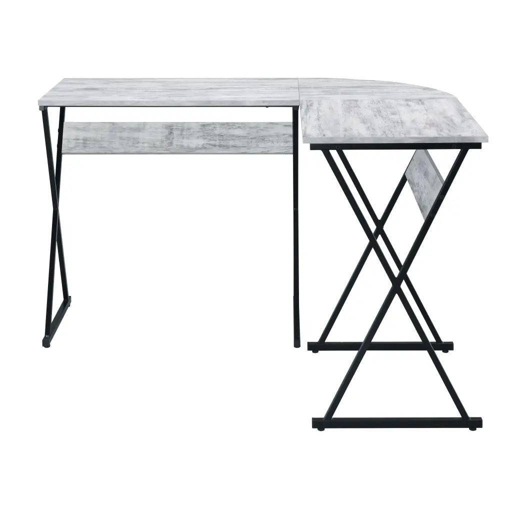 Antique White and Black L Influenced Writing Desk Black Grey furniture max