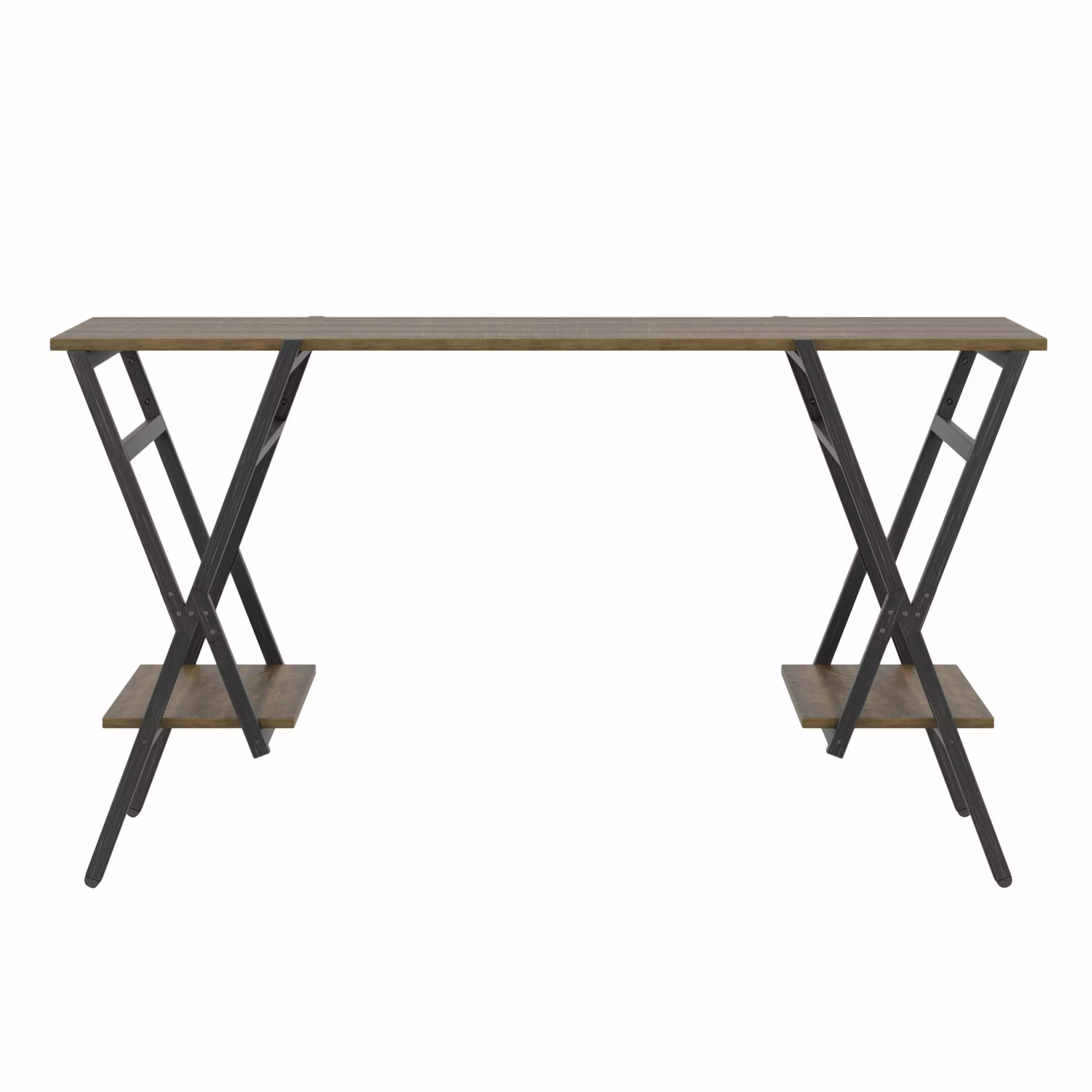 Furniture America Asher Metal 54 Storage Writing Desk Gun Metal