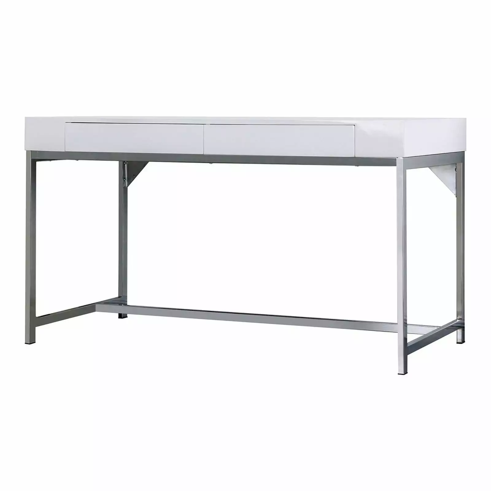 Furniture America Robertson Wood 2-Drawer Writing Desk USB White - Modern Desk