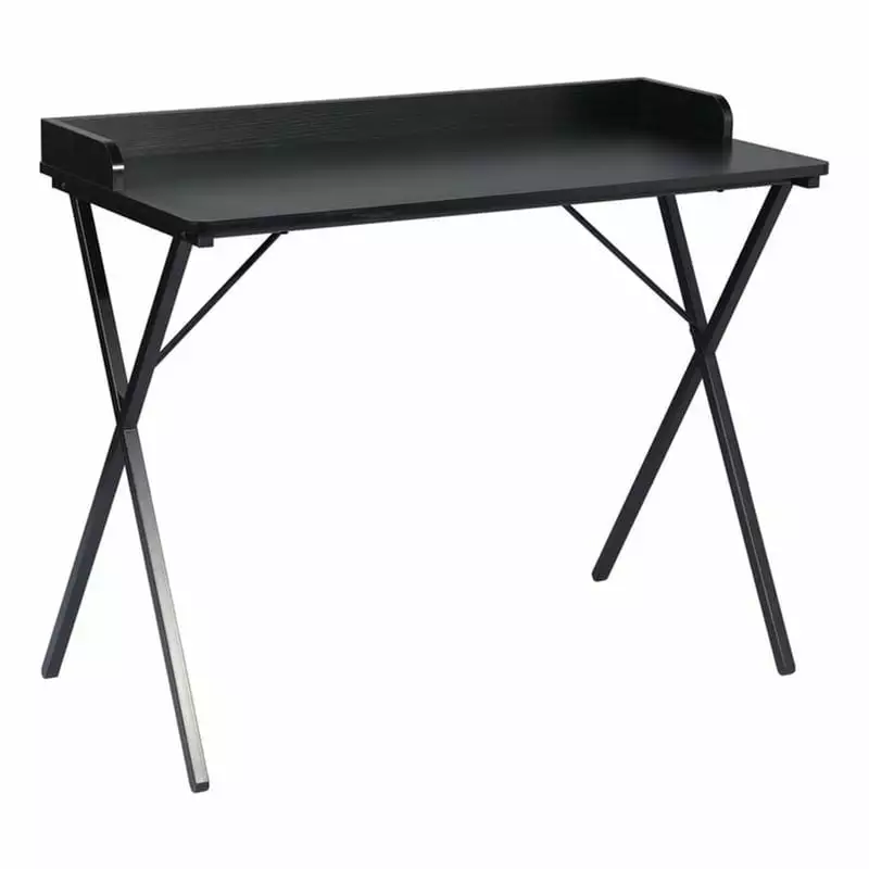 Homycasa Black Wood Writing Desk Metal Frame Modern Design FurnitureR