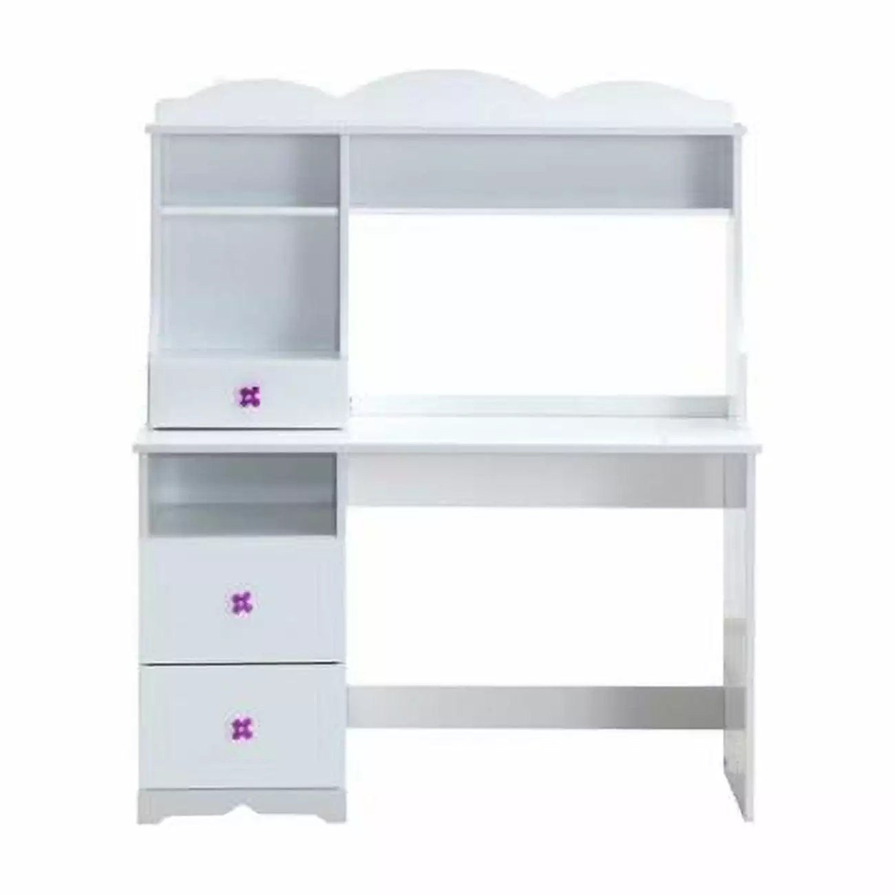 Meyer Hutch Desk White - 29 x 11 x 47 Inches Compact Writing Desk FurnOrama