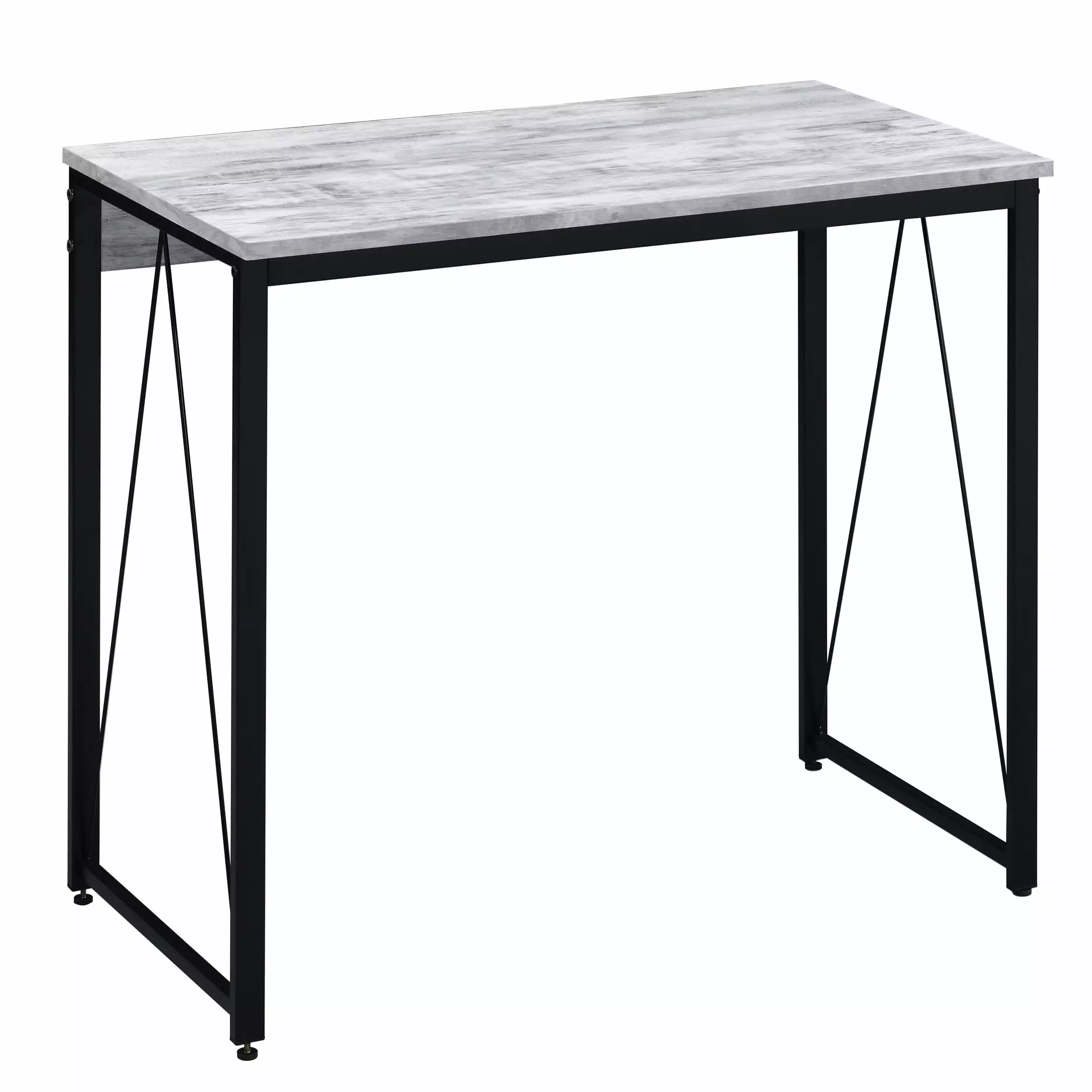 GeeHome Antique White and Black 35.5 Writing Desk Metal Sled Base