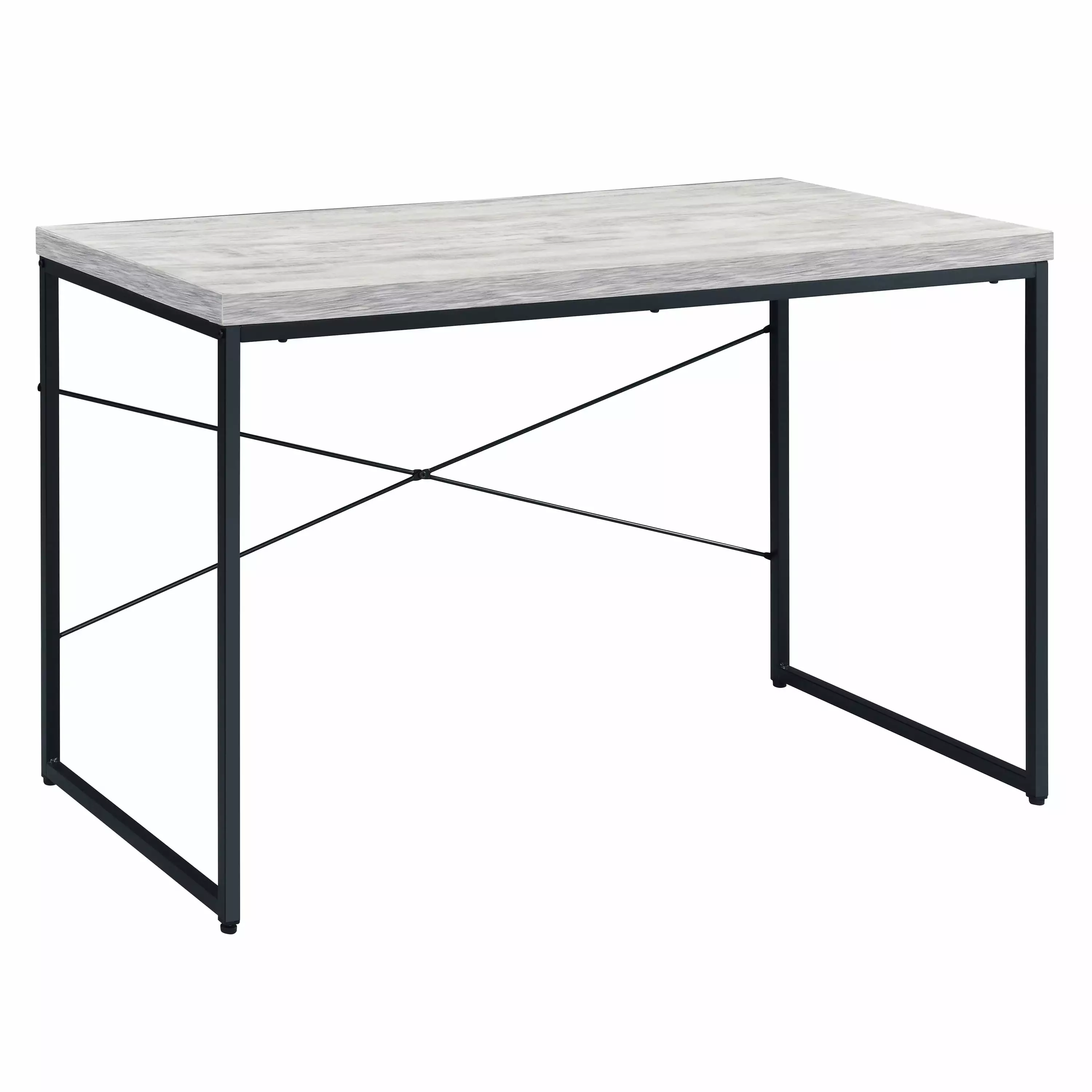 GeeHome Antique White and Black Writing Desk Metal Sled Base